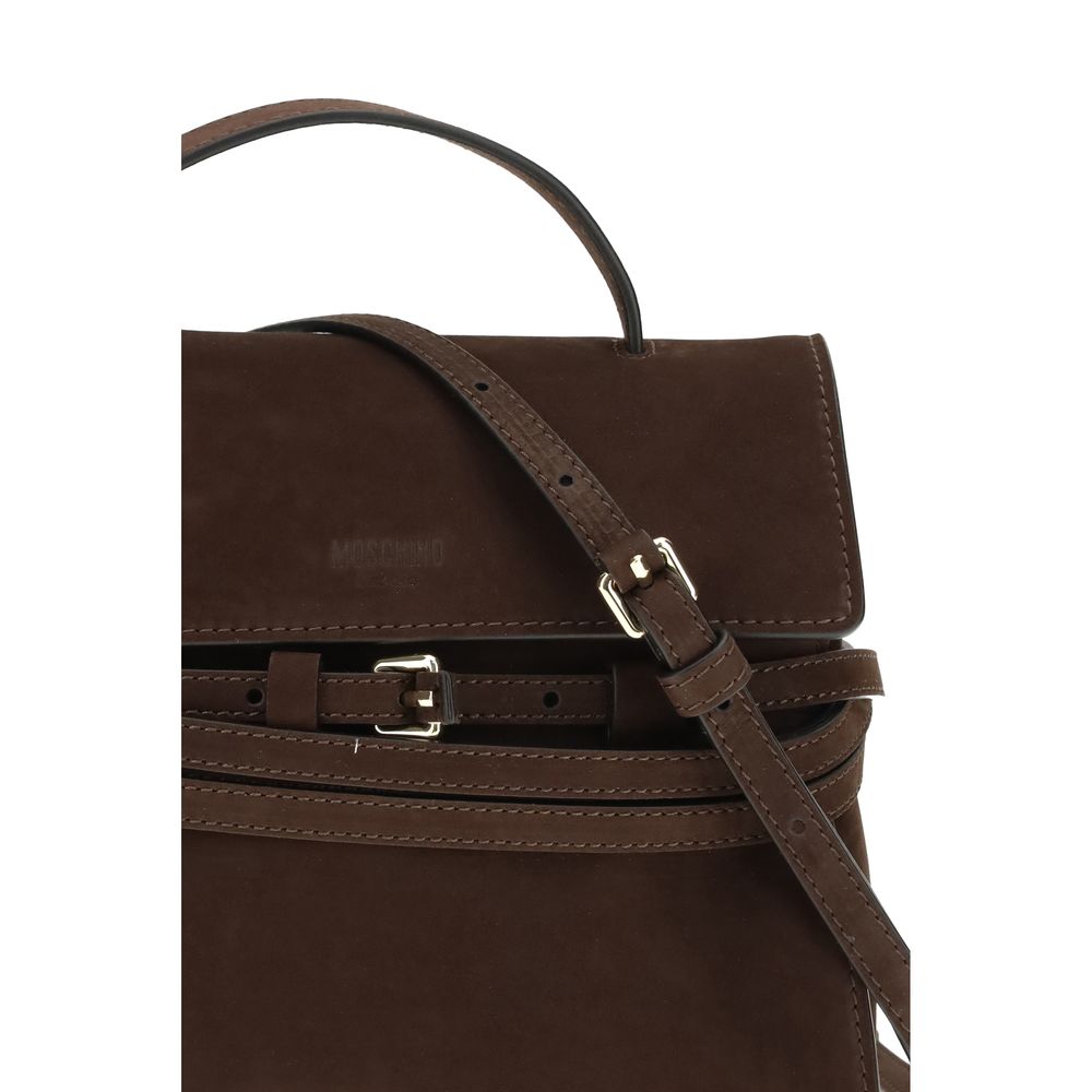 Moschino Brown Calf Leather Cowhide Handbag