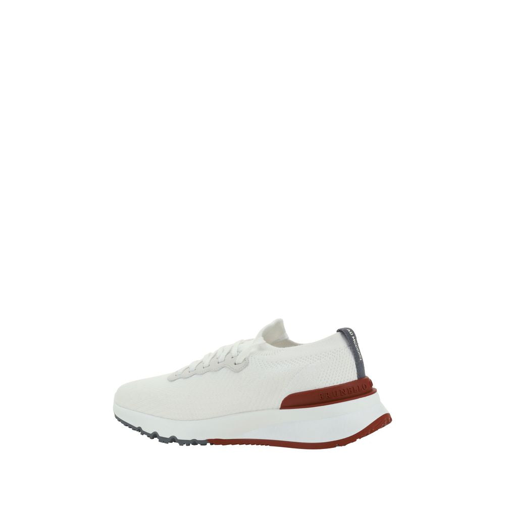 Brunello Cucinelli Witte Katoenen Lage Sneakers