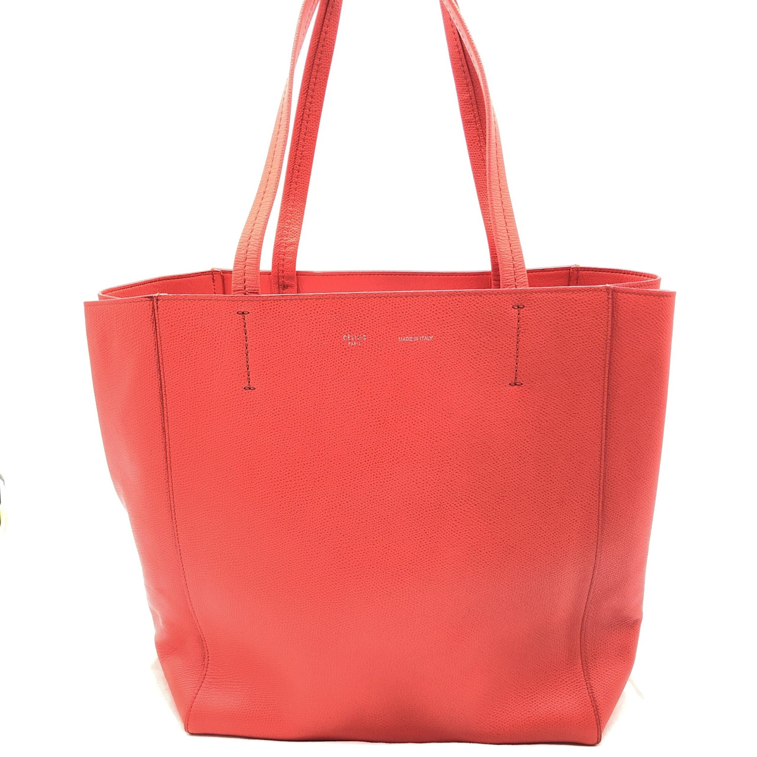 Celine Phantom Red Pebbled Leather Tote Bag