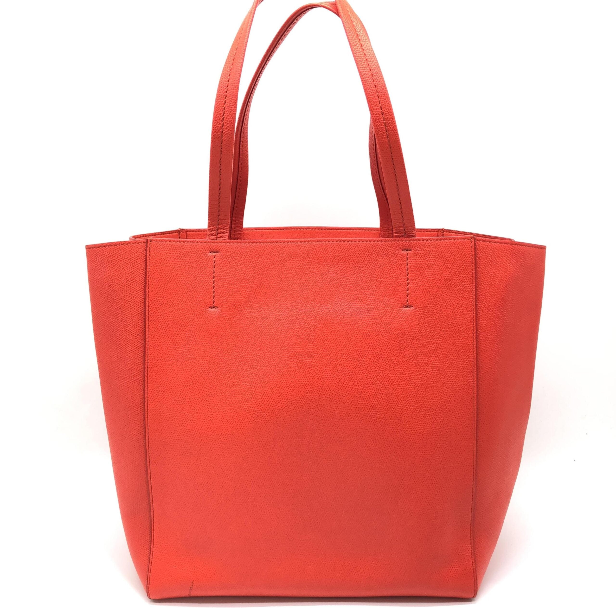 Celine Phantom Red Pebbled Leather Tote Bag