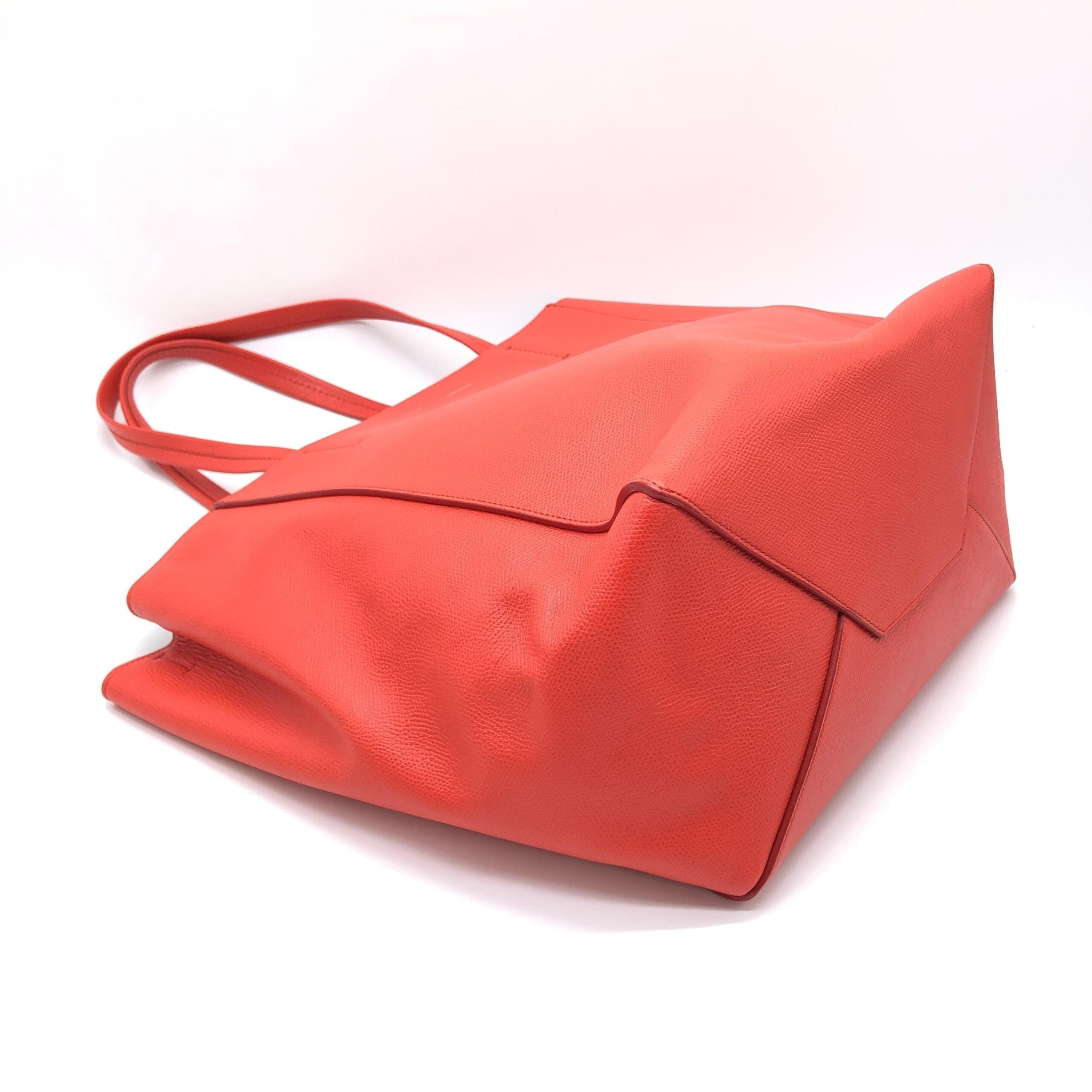 Celine Phantom Red Pebbled Leather Tote Bag