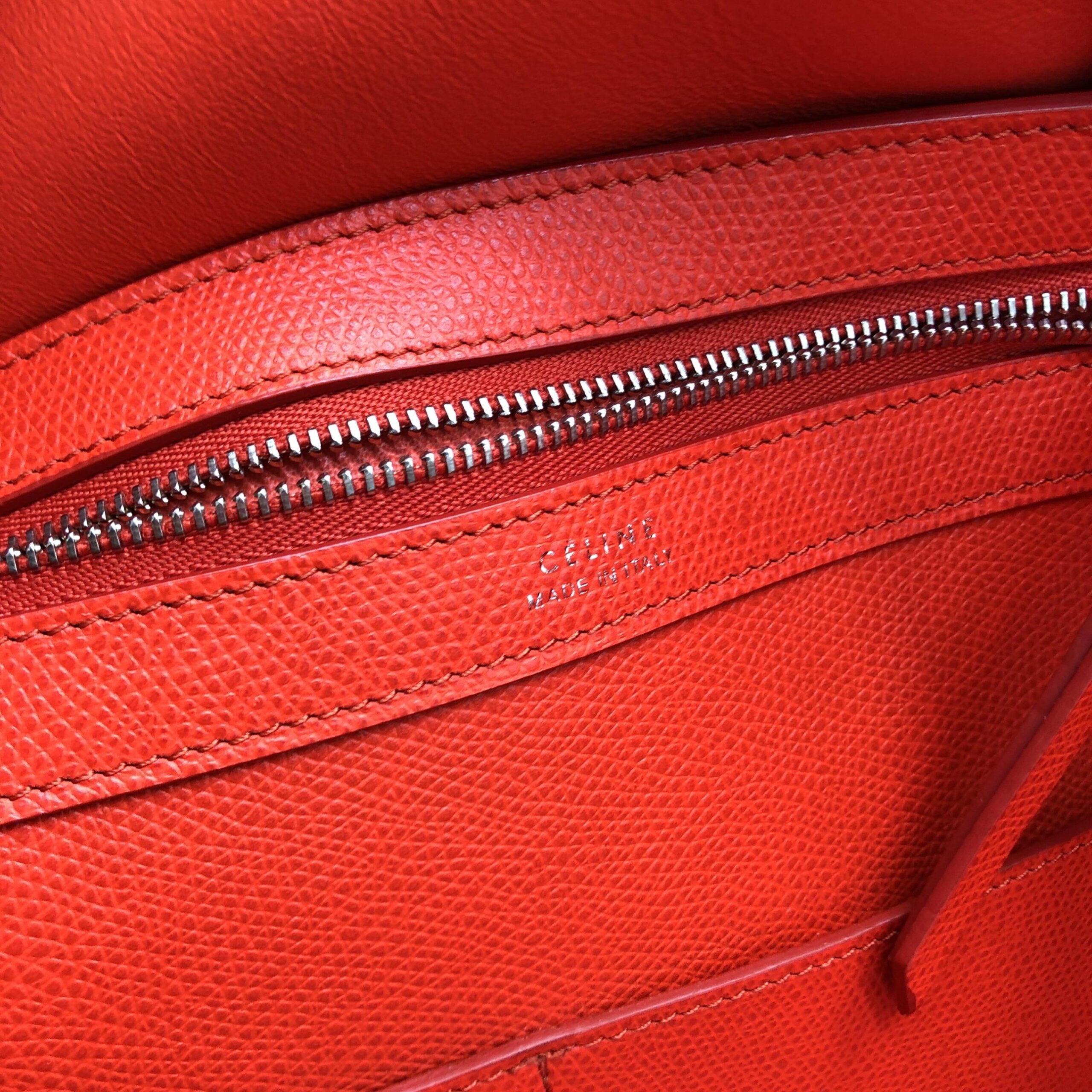 Celine Phantom Red Pebbled Leather Tote Bag