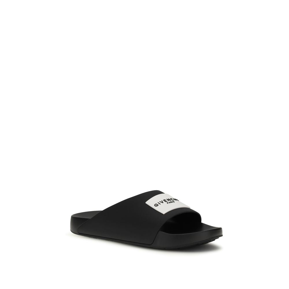 Givenchy Zwarte Rubberen Slippers