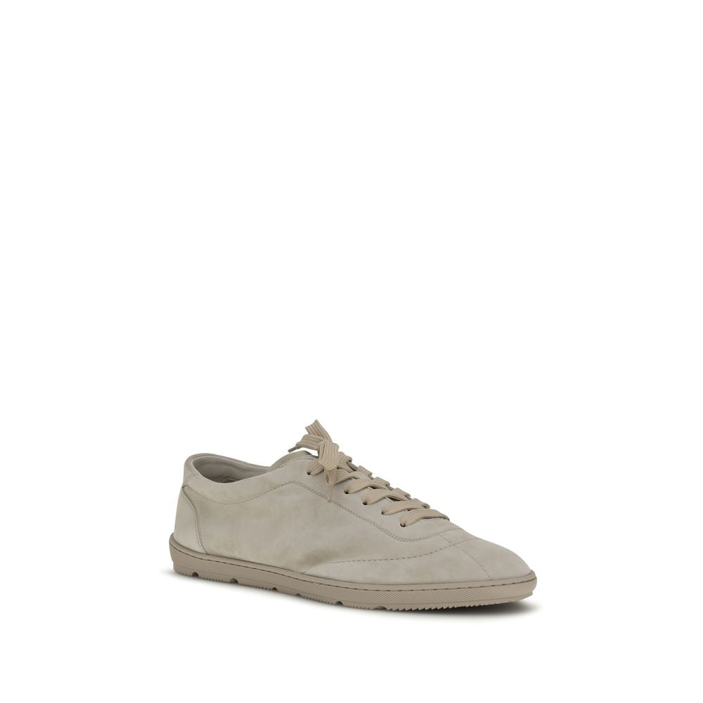 Brunello Cucinelli Beige Kalfsleer Bos Taurus Lage Sneakers