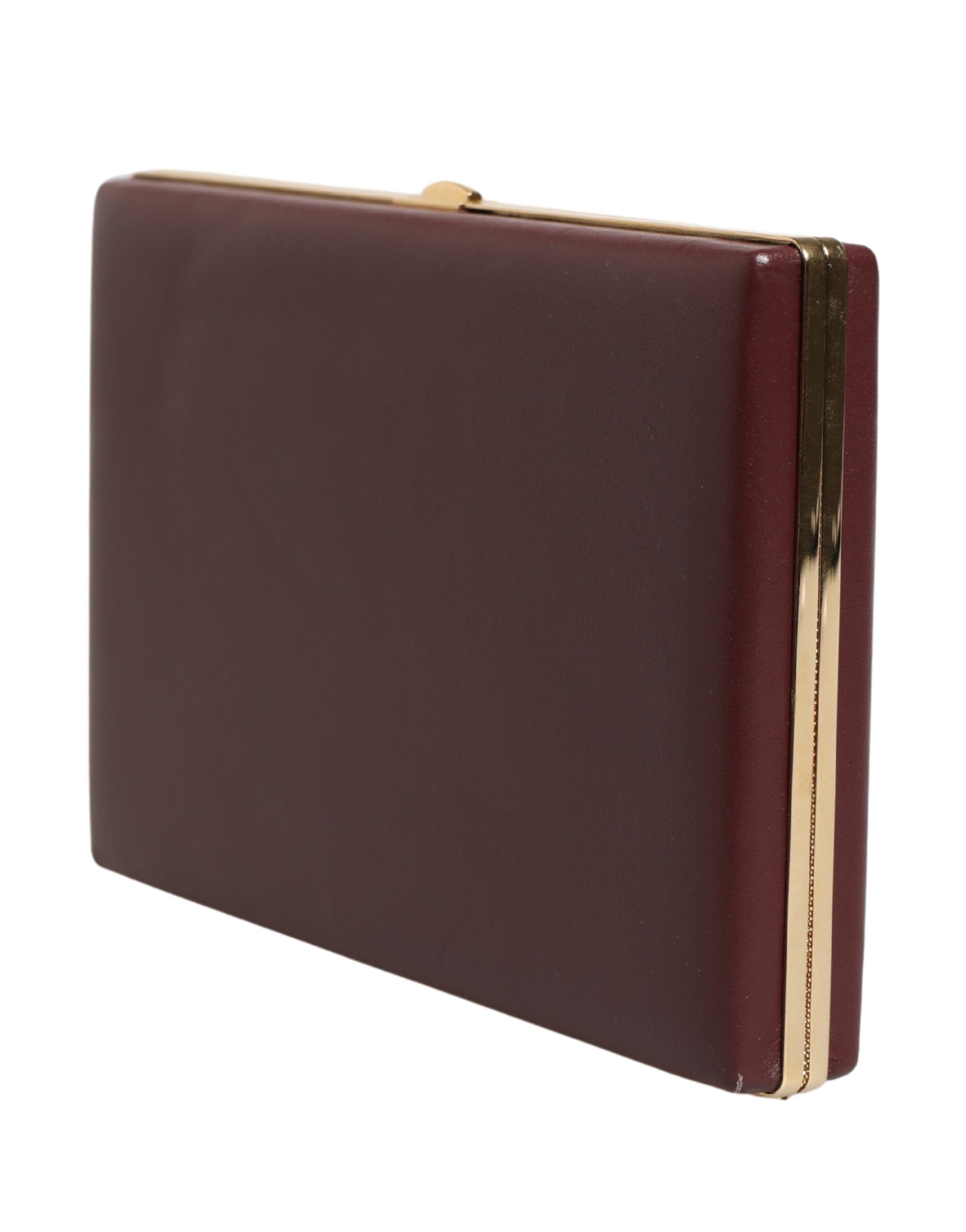 Dolce & Gabbana Brown Calfskin Leather Clutch Evening Women's Purse Bag