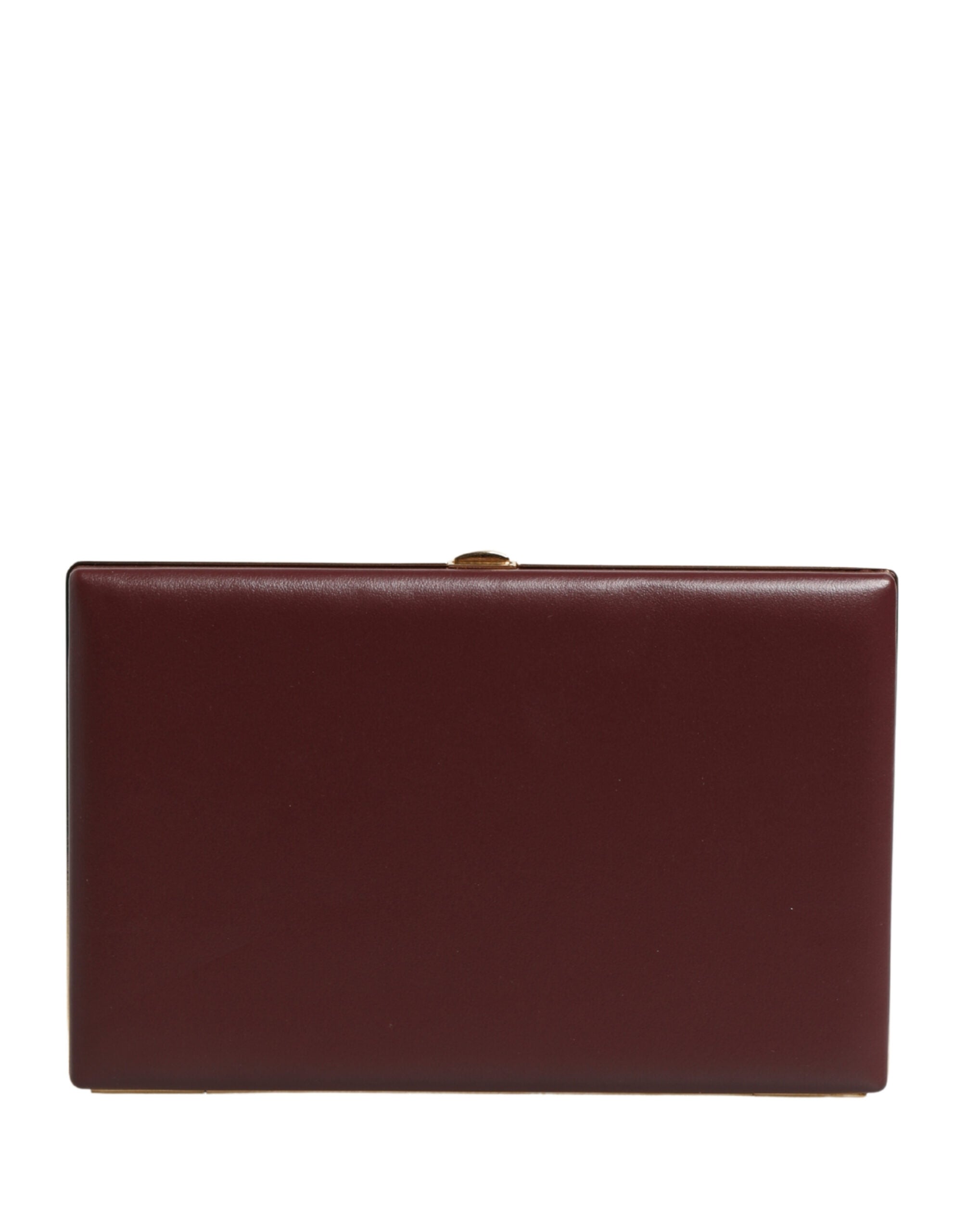 Dolce & Gabbana Brown Calfskin Leather Clutch Evening Women's Purse Bag