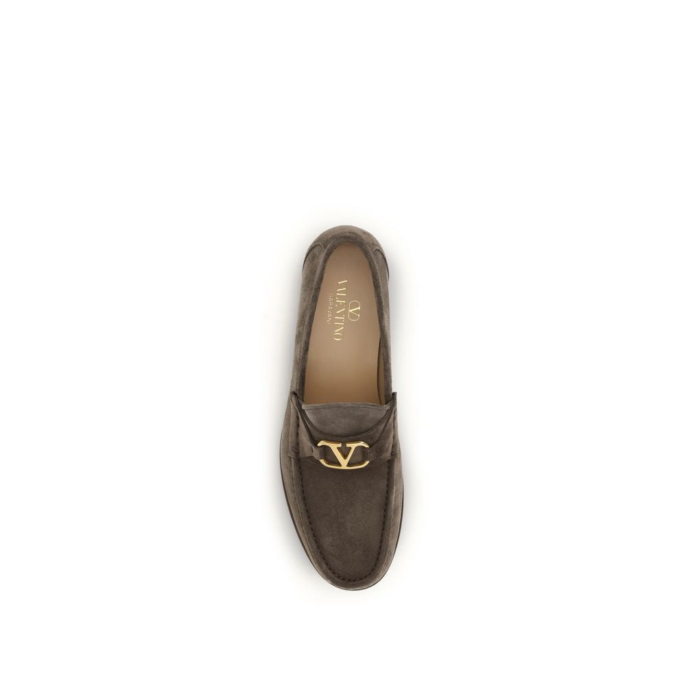 Valentino Garavani Brown Calf Leather Slip-On Loafers
