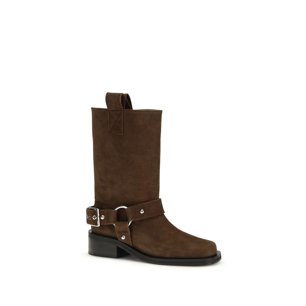 Ganni Bruine Recycled Leather Veterschoenen