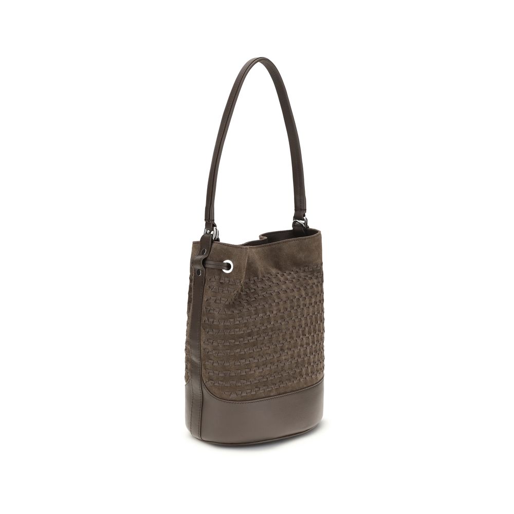 Zanellato Brown Calf Leather Bos Taurus Bucket Bag