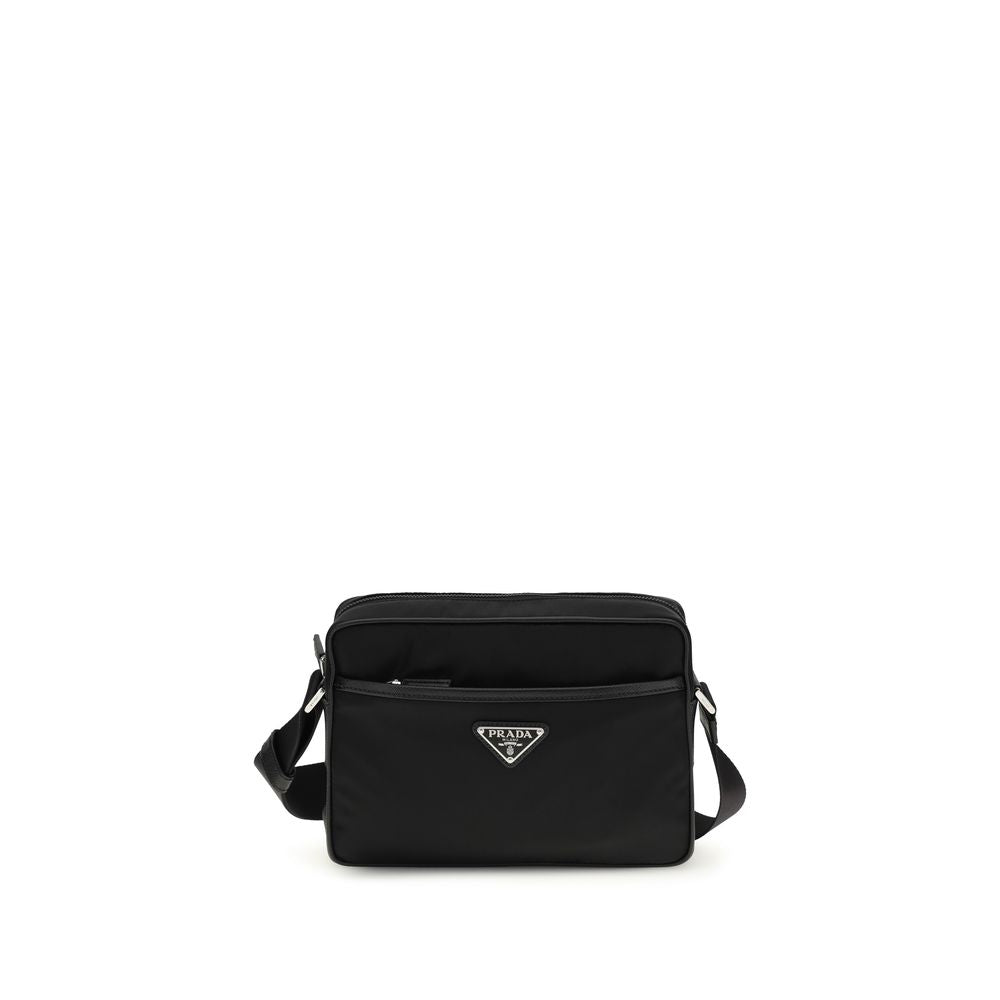 Prada Zwarte Schoudertas van Gerecycled Polyamide