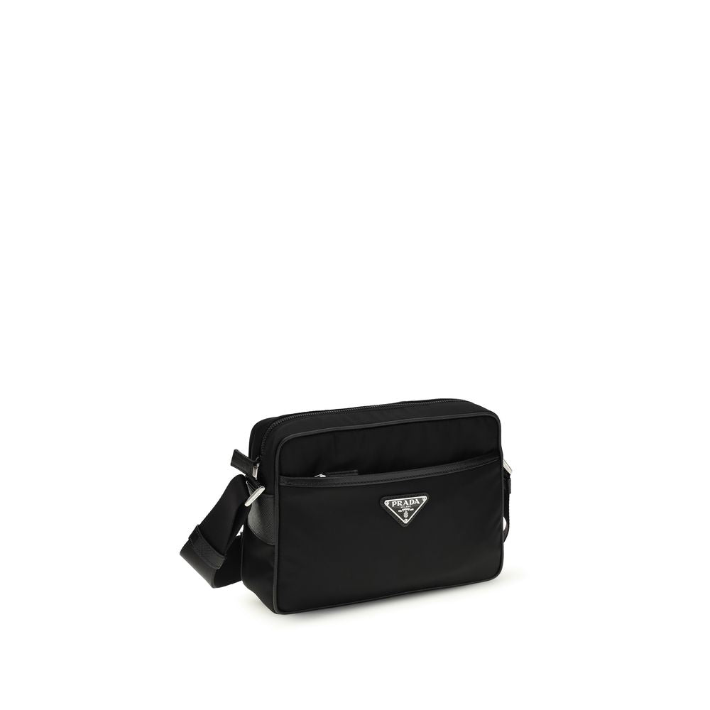 Prada Zwarte Schoudertas van Gerecycled Polyamide