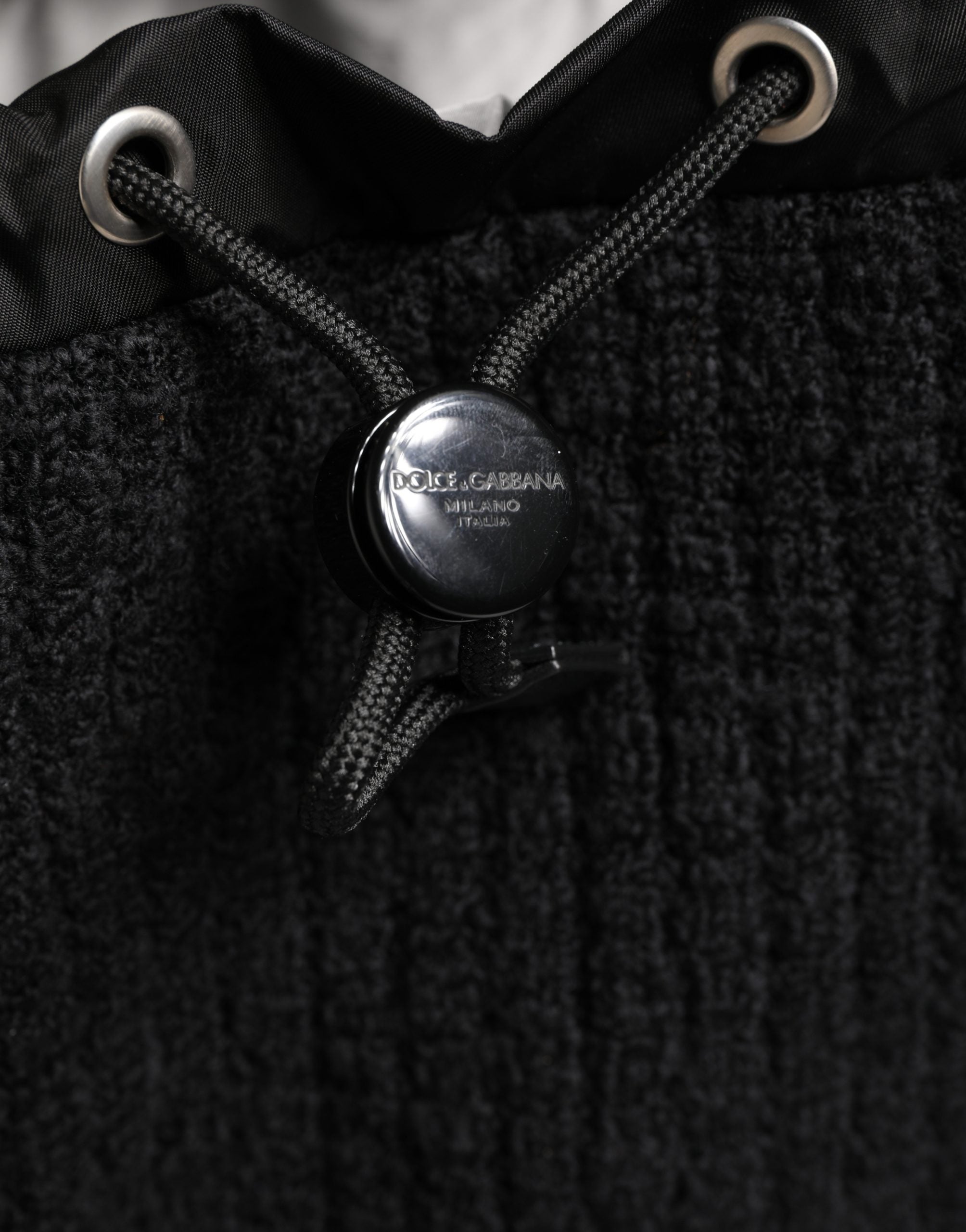 Dolce & Gabbana Zwarte Tricot Wolmix Plunje Rugzak Reistas