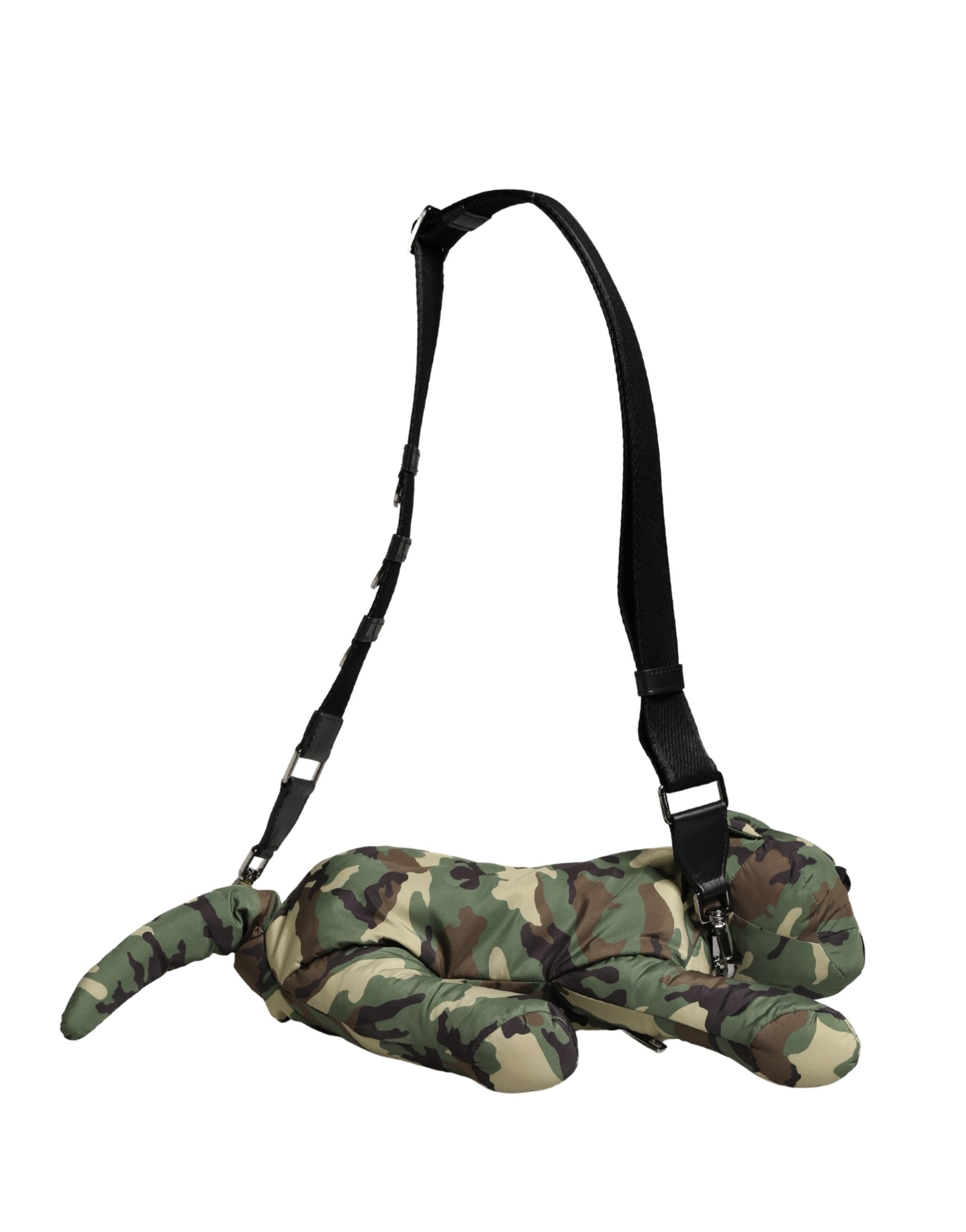 Dolce & Gabbana Multicolor Camouflage Animal Silhouette Waist Bag