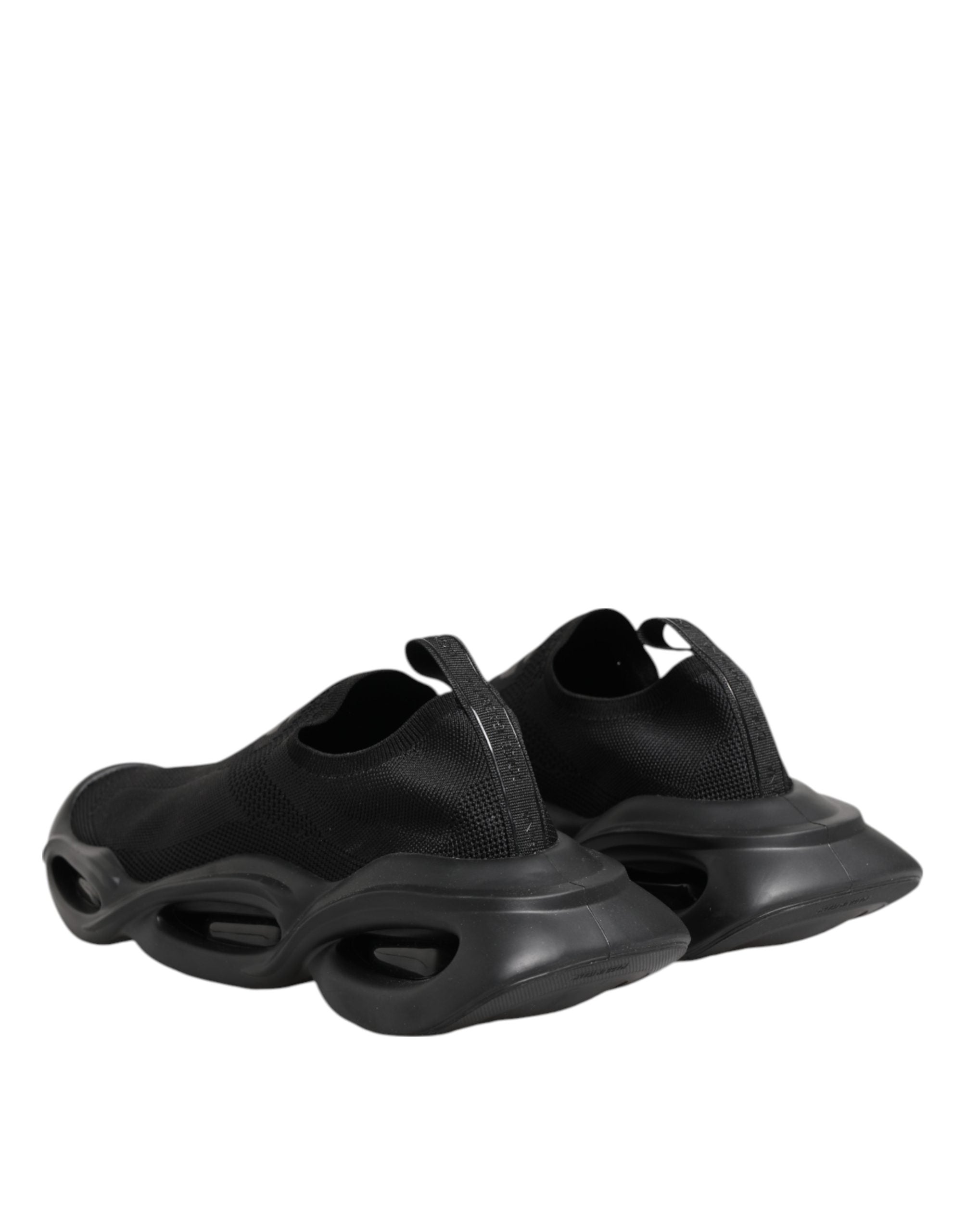 Dolce & Gabbana Zwarte Slip On Wave Lage Sneakers Schoenen