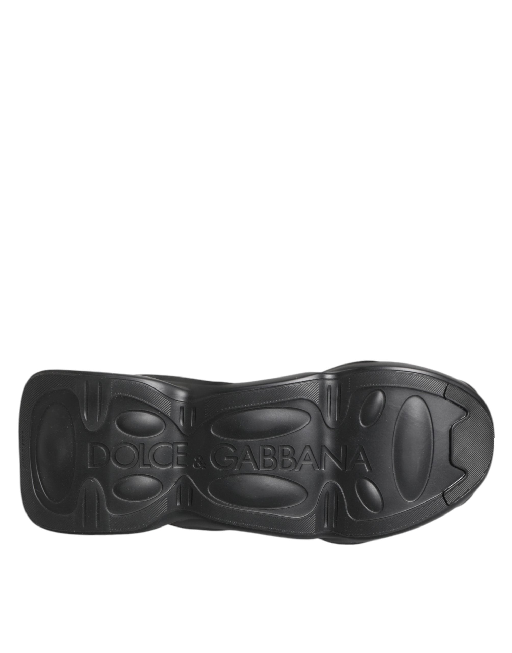 Dolce & Gabbana Zwarte Slip On Wave Lage Sneakers Schoenen