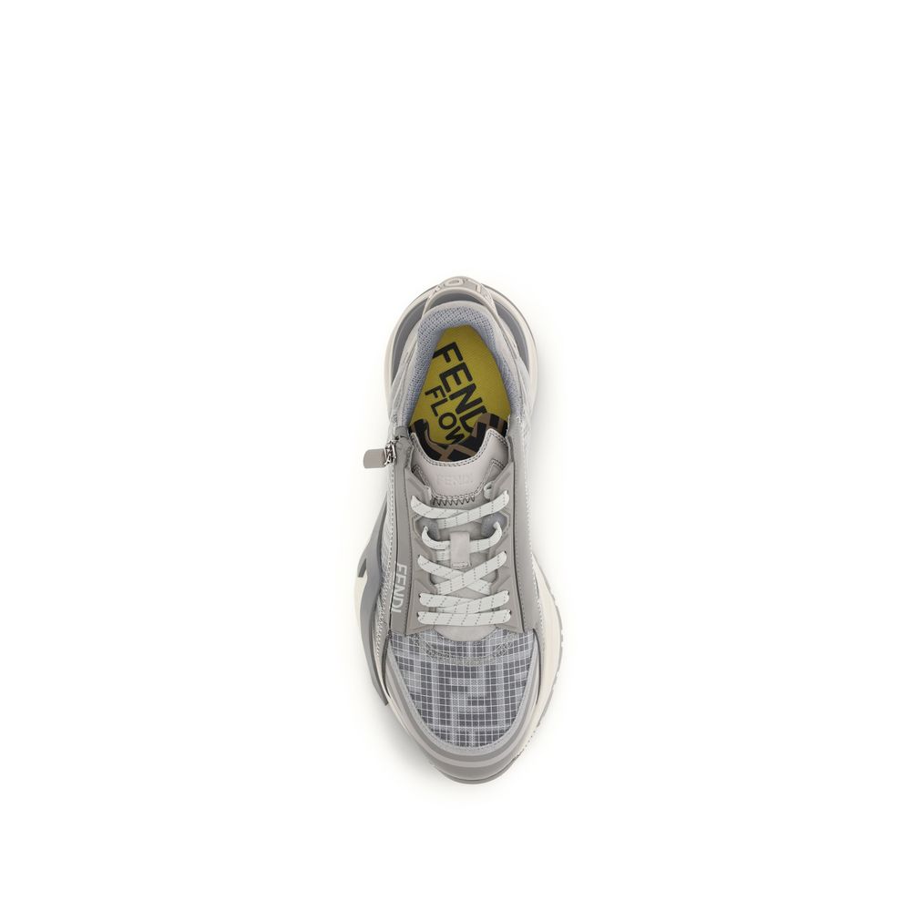 Fendi Grey Polyester Athletic Sneakers