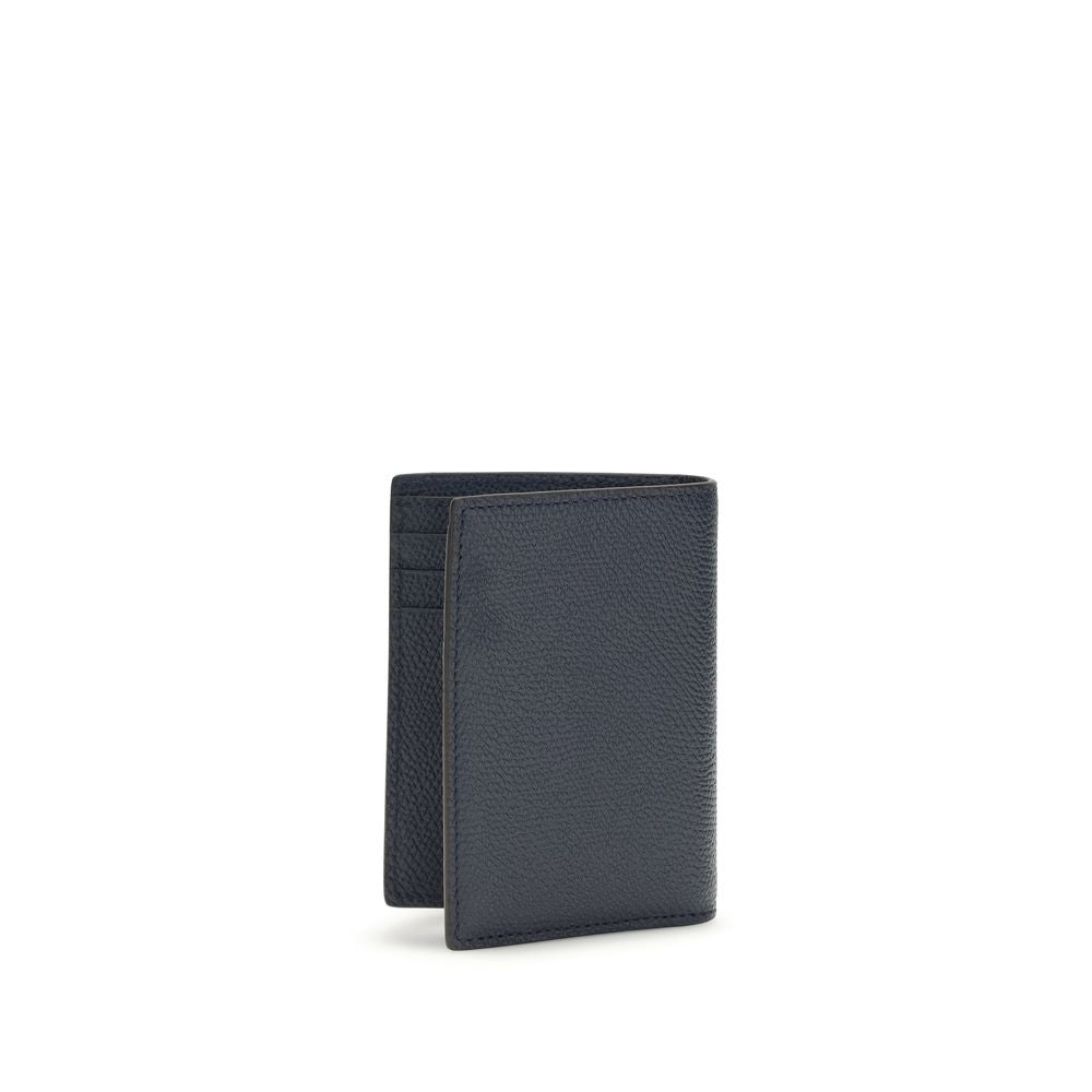 Valentino Garavani Blue Calf Leather Bos Taurus Wallet