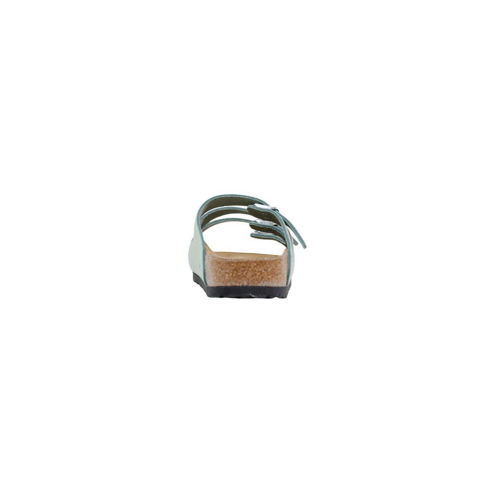 Birkenstock Groene Leren Platte Sandalen
