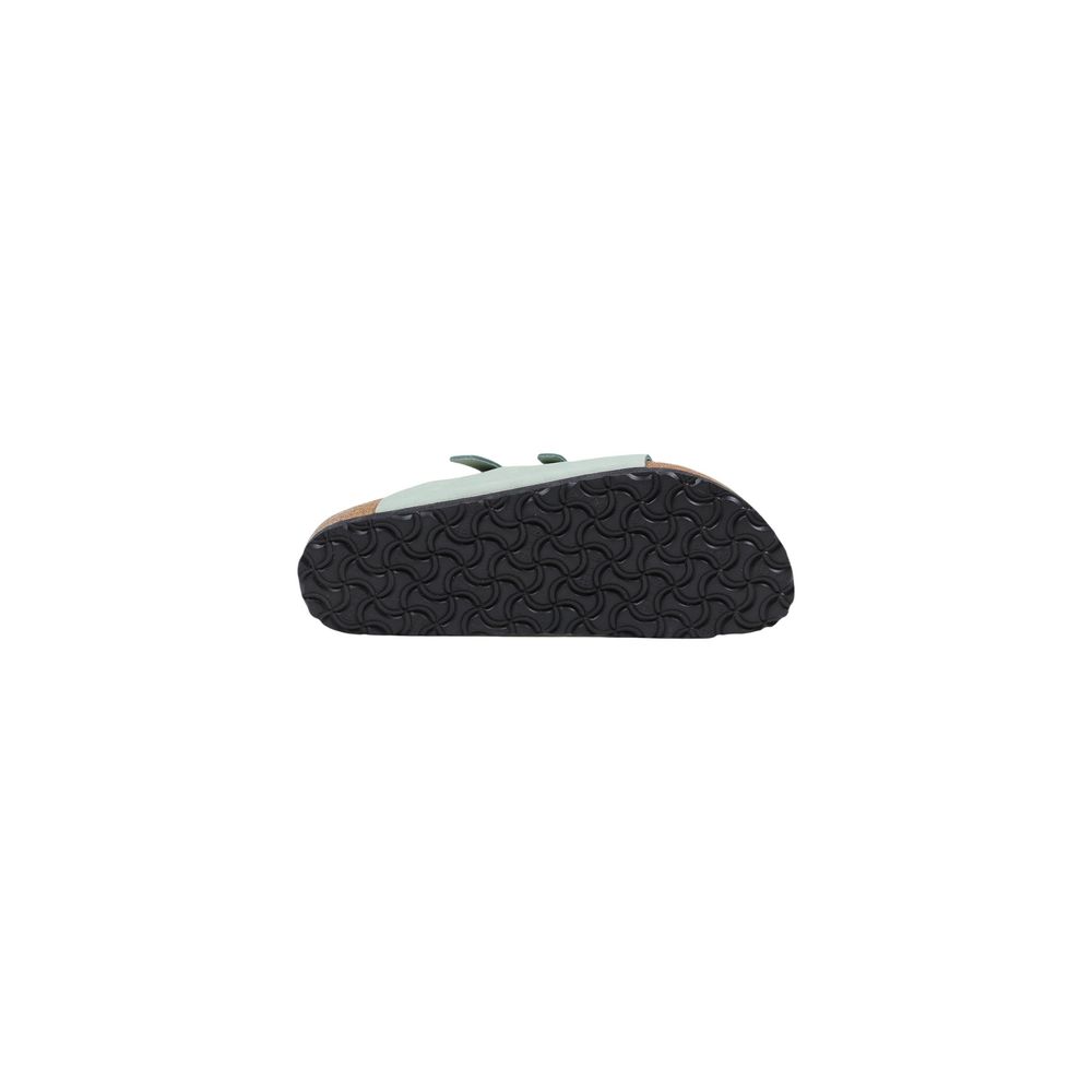 Birkenstock Groene Leren Platte Sandalen