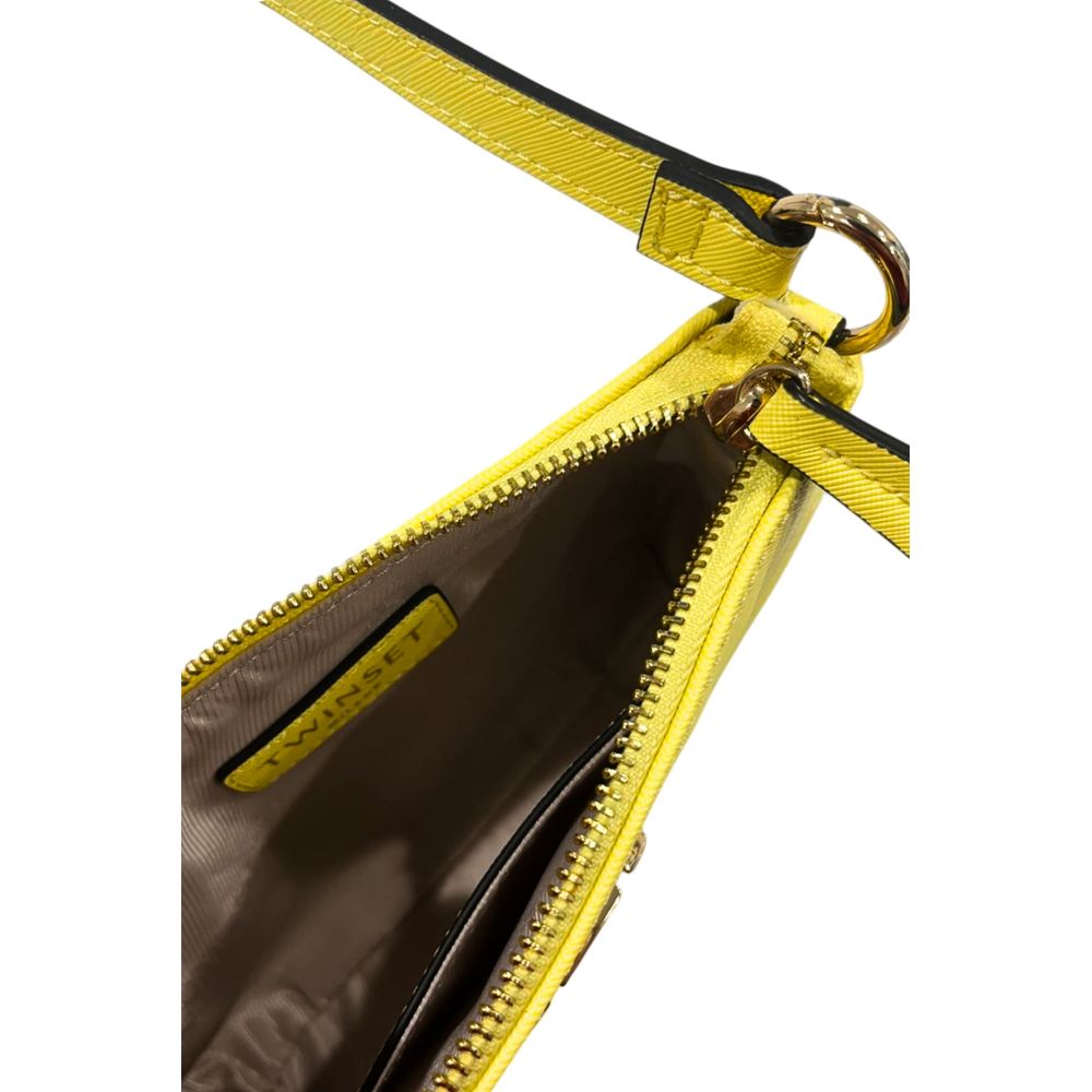 Twinset Yellow PU Women's Shoulder Bag