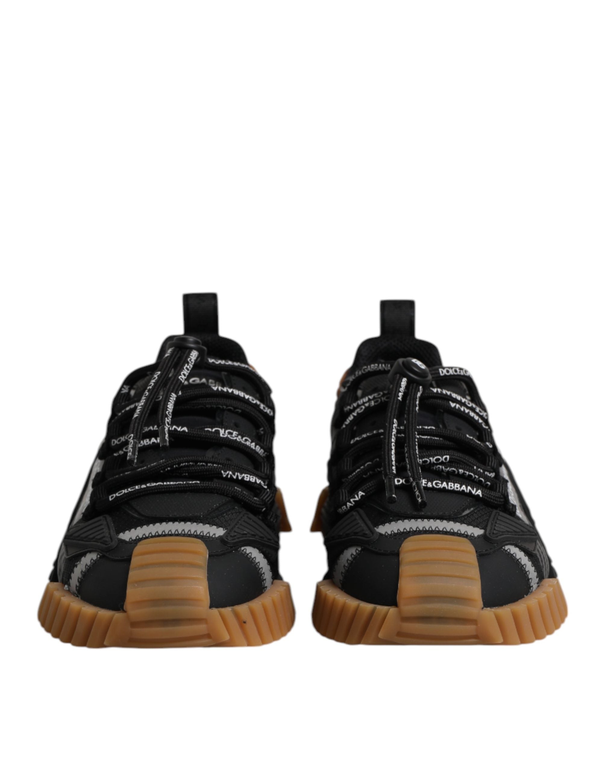 Dolce & Gabbana Zwarte Logo Veterschoenen Lage NS1 Sneakers Schoenen