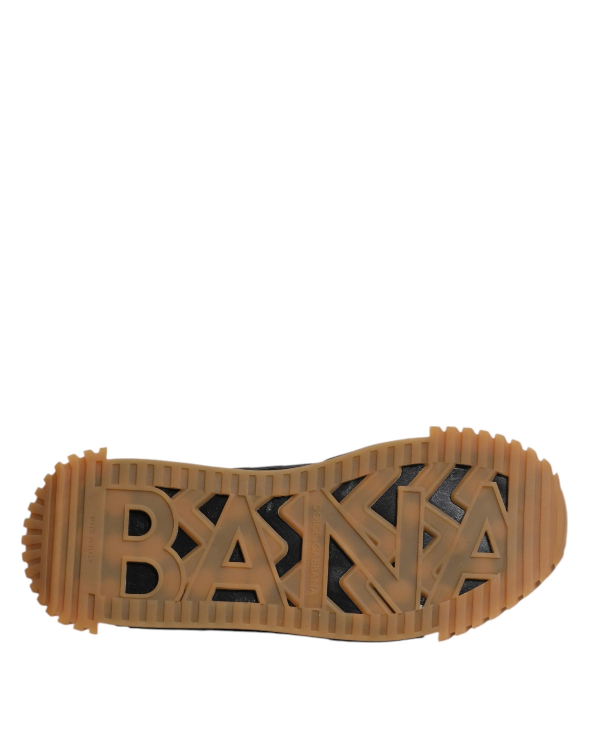 Dolce & Gabbana Zwarte Logo Veterschoenen Lage NS1 Sneakers Schoenen