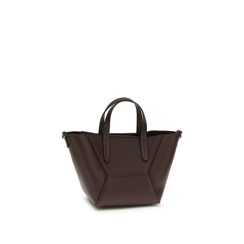 Brunello Cucinelli Bordeaux Kalfsleren Schoudertas van Bos Taurus