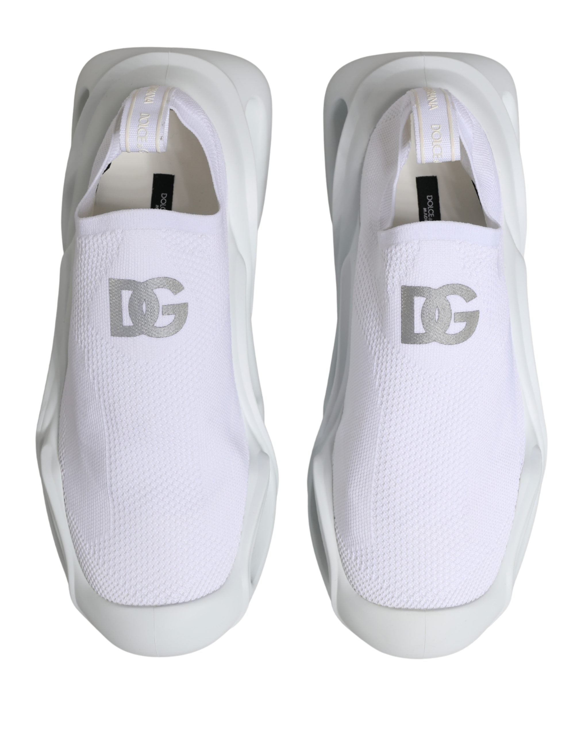 Dolce & Gabbana Witte Slip-On Wave Lage Sneakers Schoenen