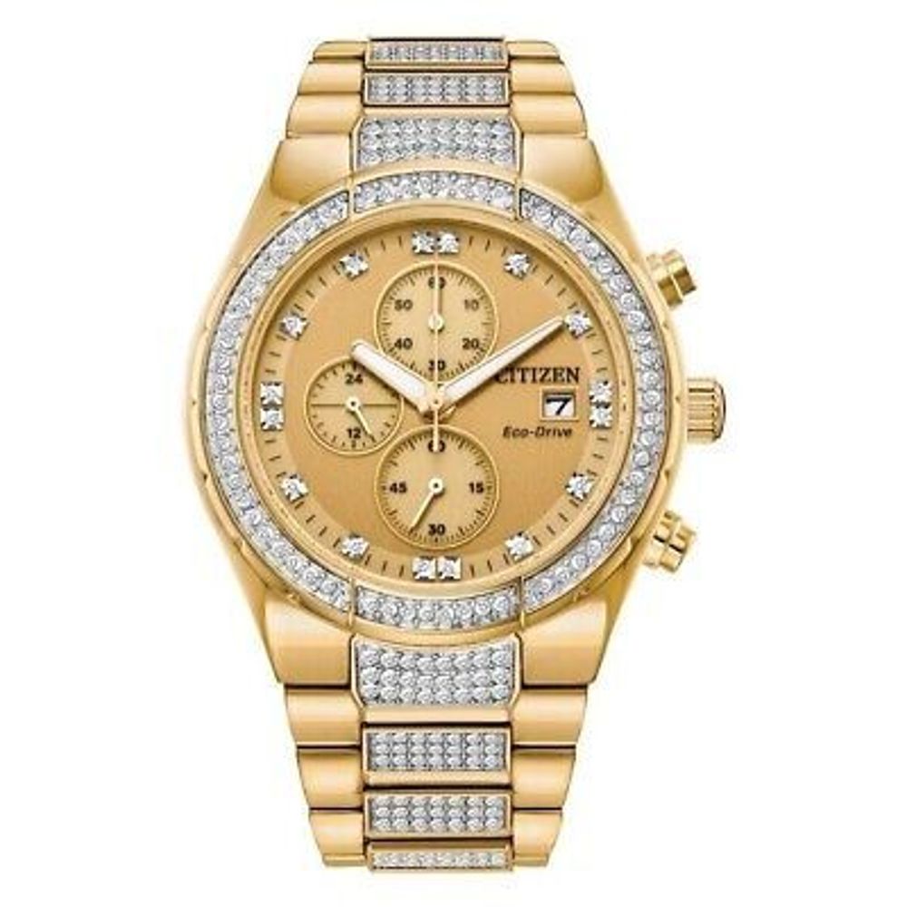 Citizen horloge met roestvrijstalen armband in goudkleur
