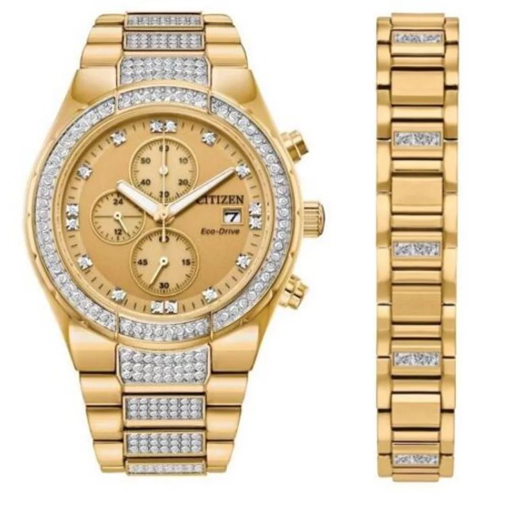 Citizen horloge met roestvrijstalen armband in goudkleur