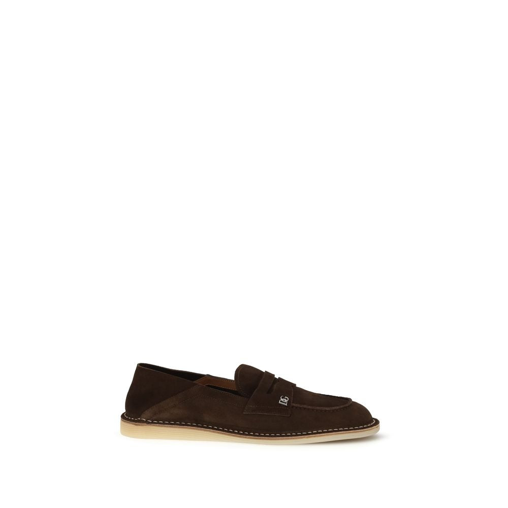 Dolce & Gabbana Bruine Kalfsleren Bos Taurus Slip-On Loafers