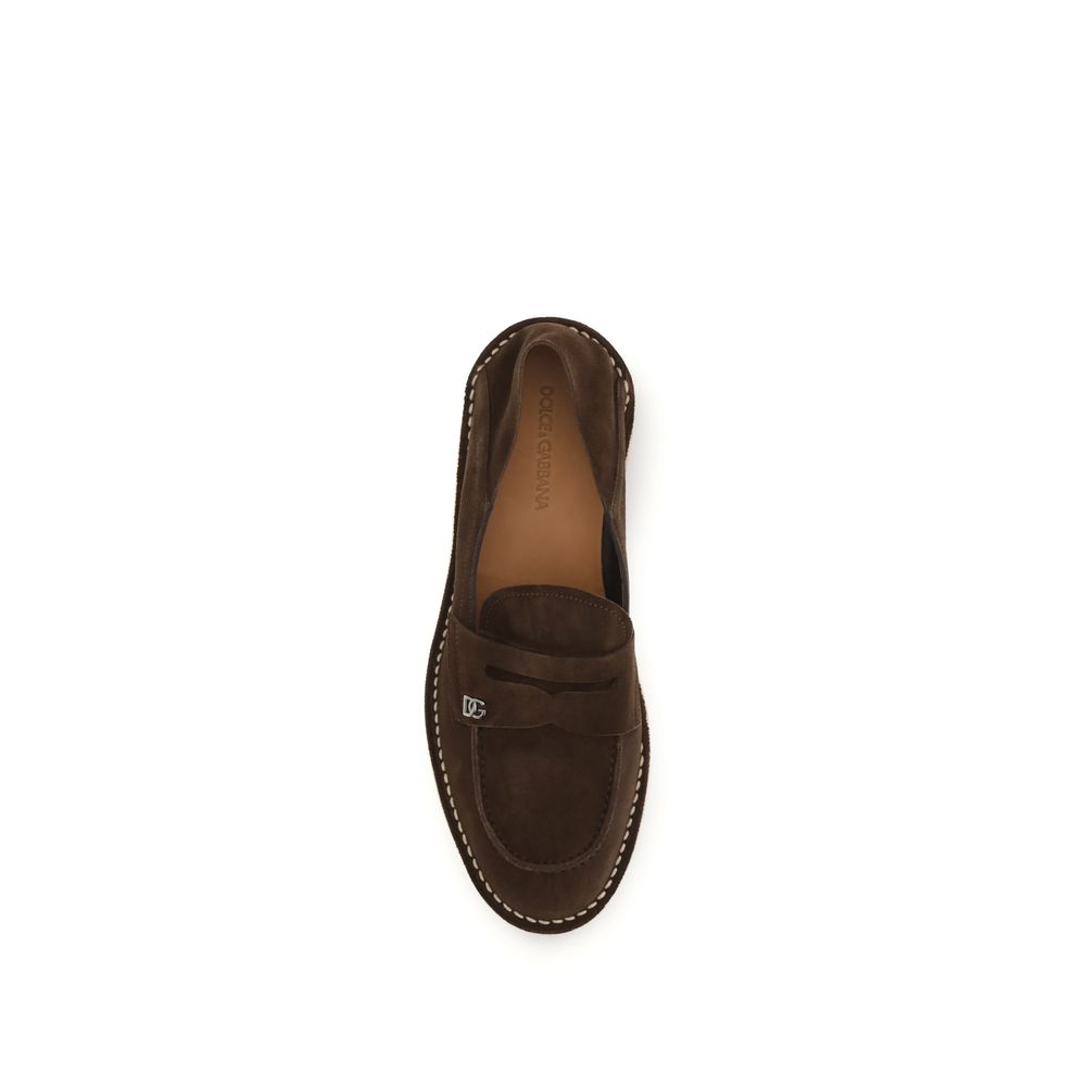 Dolce & Gabbana Bruine Kalfsleren Bos Taurus Slip-On Loafers