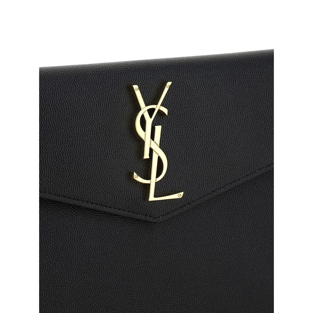 Saint Laurent Zwarte Kalfsleren Portemonnee van Bos Taurus
