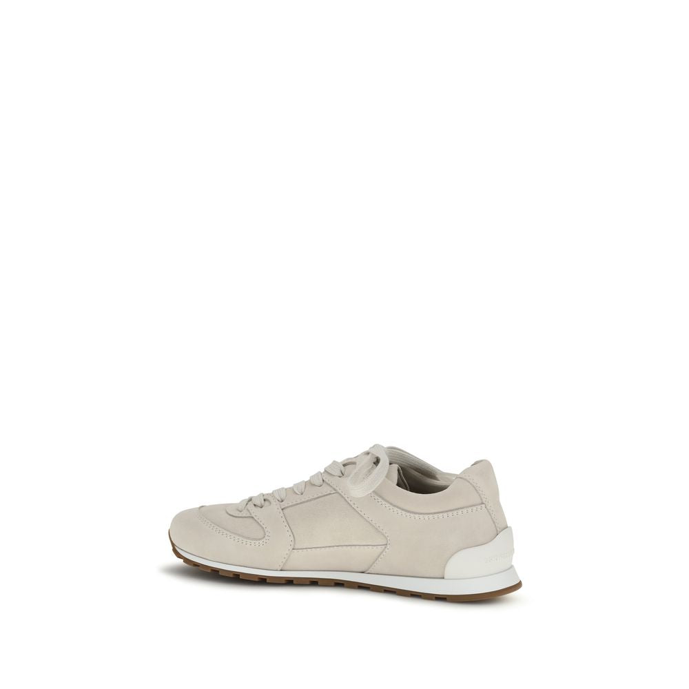 Brunello Cucinelli Beige Kalfsleer Bos Taurus Lage Sneakers