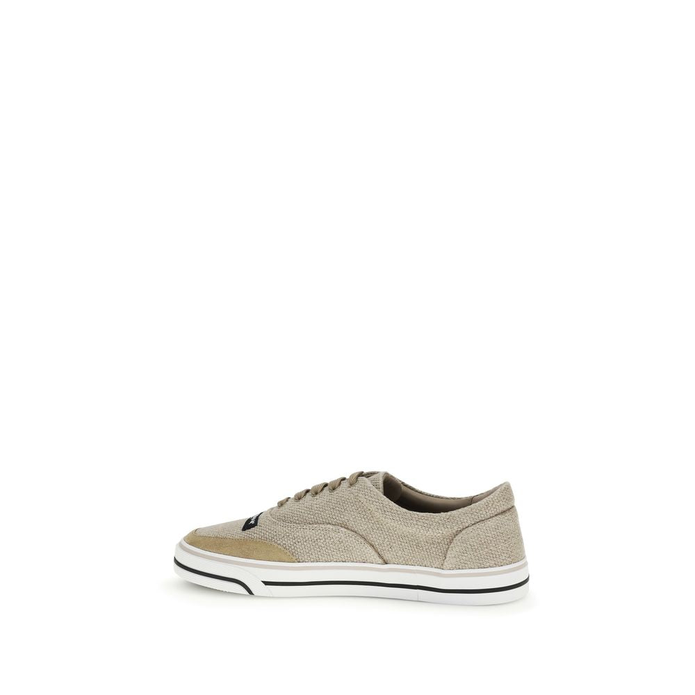Dolce & Gabbana Beige Linnen Lage Sneakers