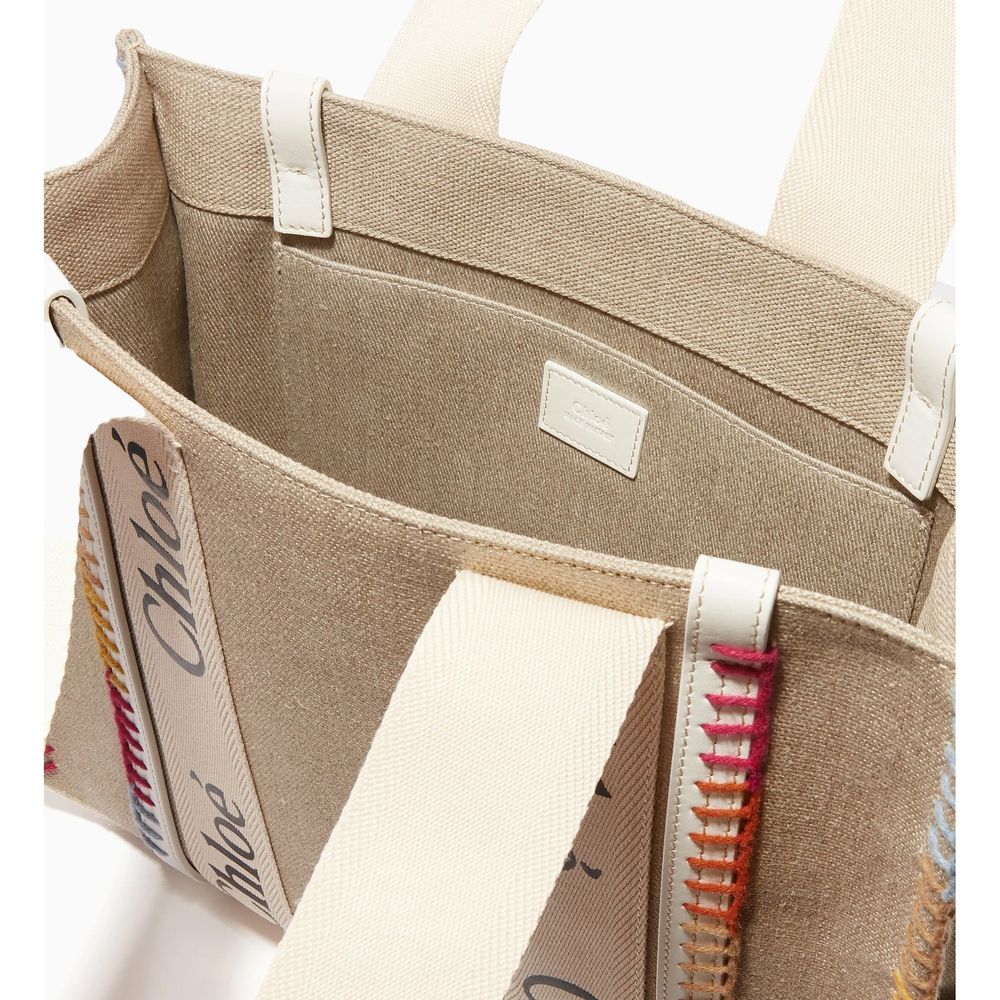 Chloé Beige Linnen Tote Bag