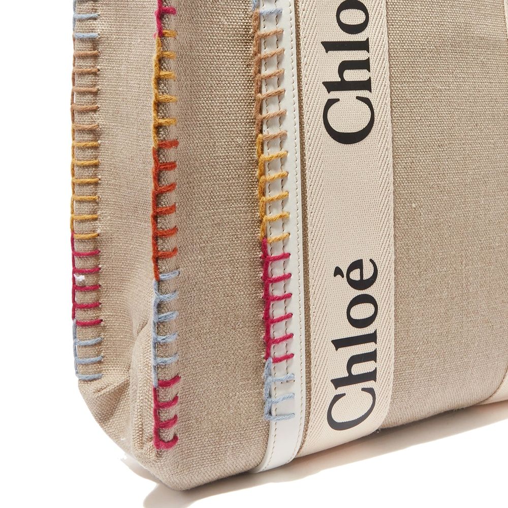 Chloé Beige Linnen Tote Bag