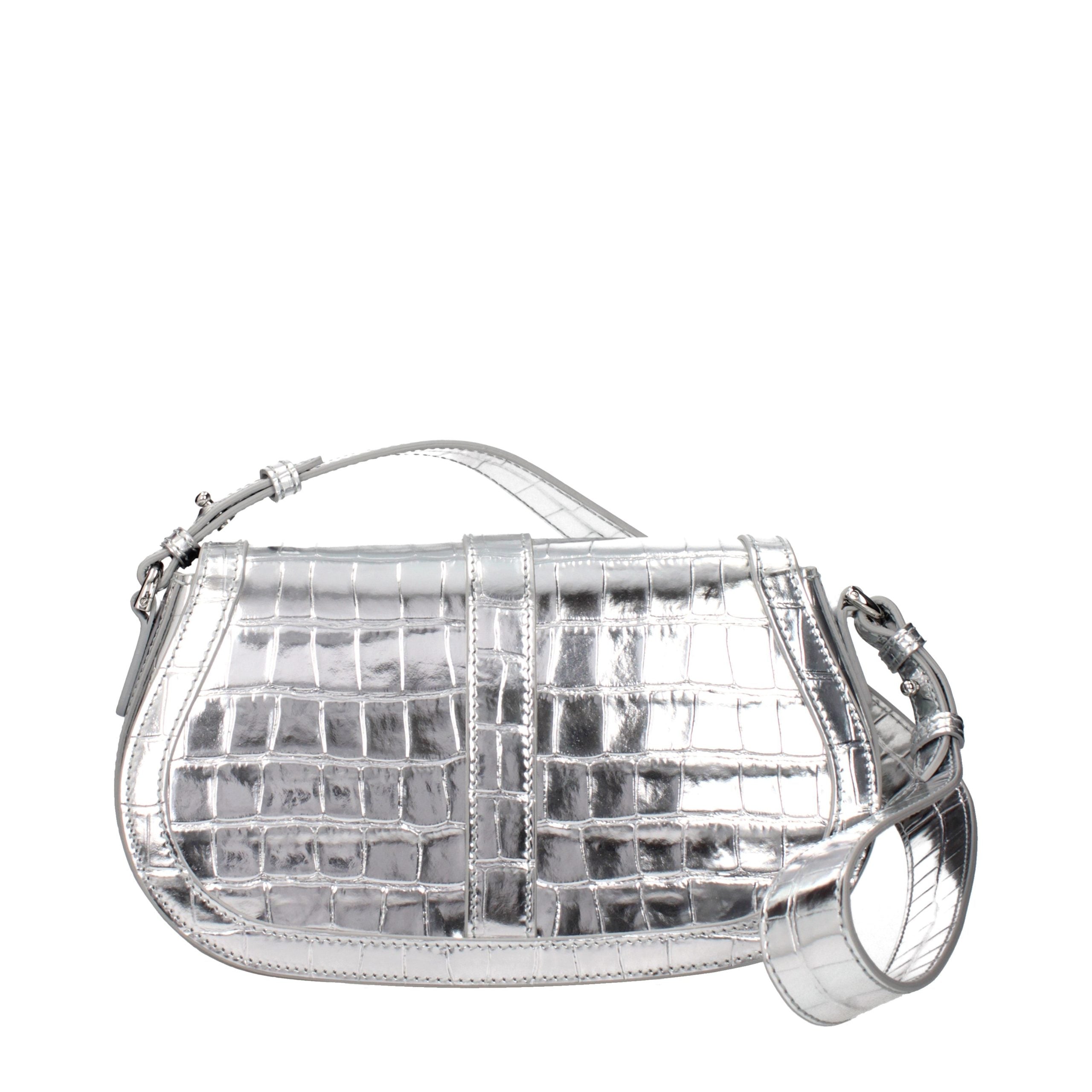 Versace Grey Leather Shoulder Bag