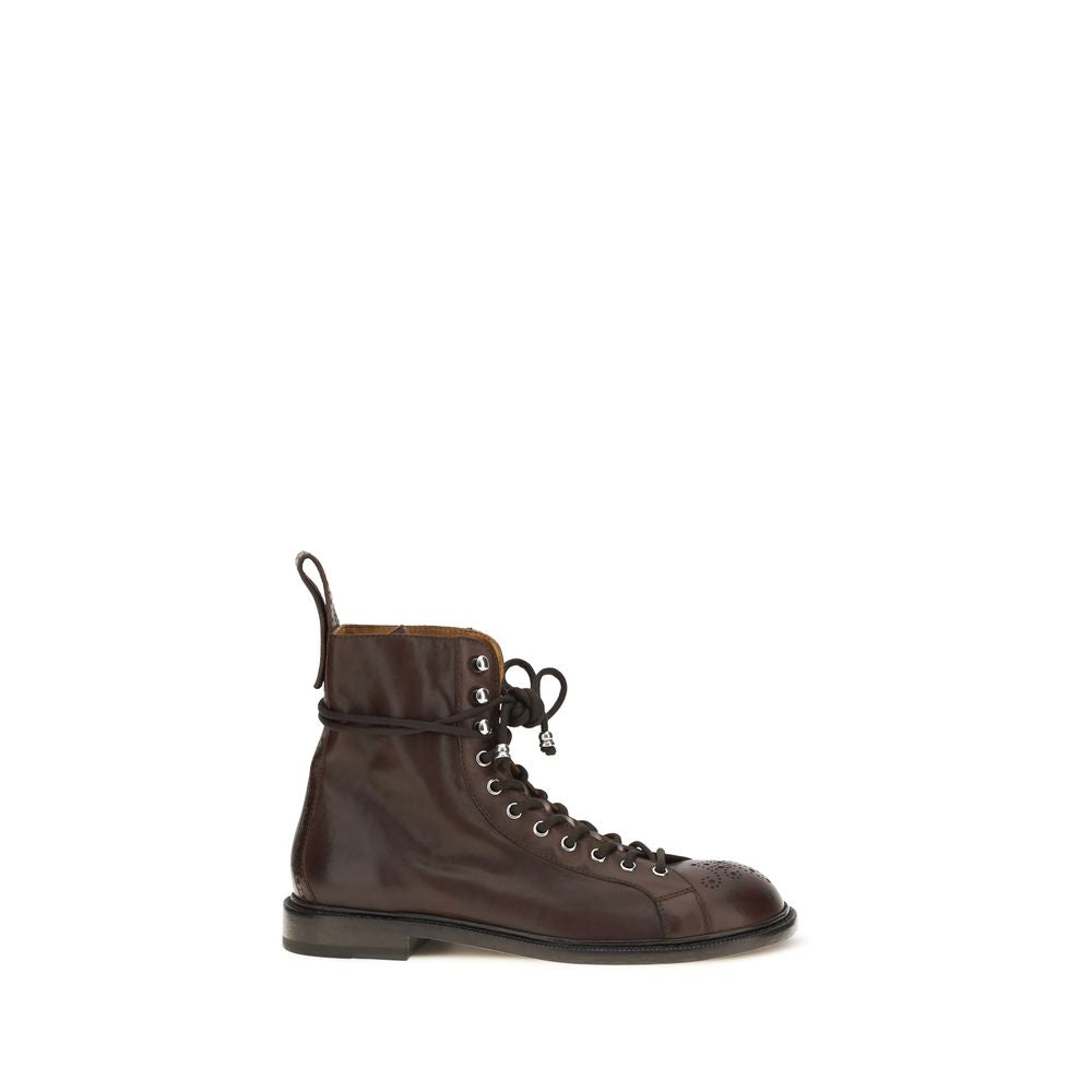 Versace bruine kuitleren veterschoenen van rundvlees