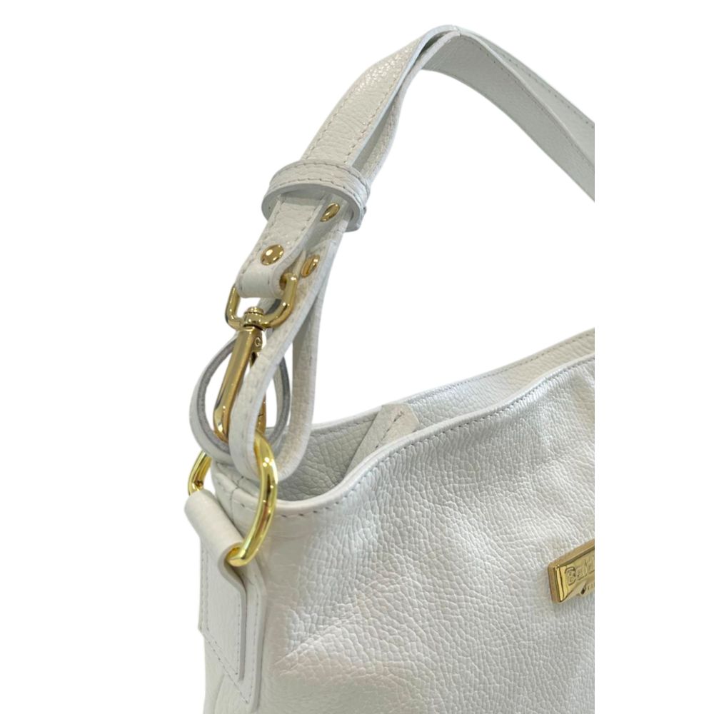 Baldinini Trend Witte Clutch Tas van Koeienhuid