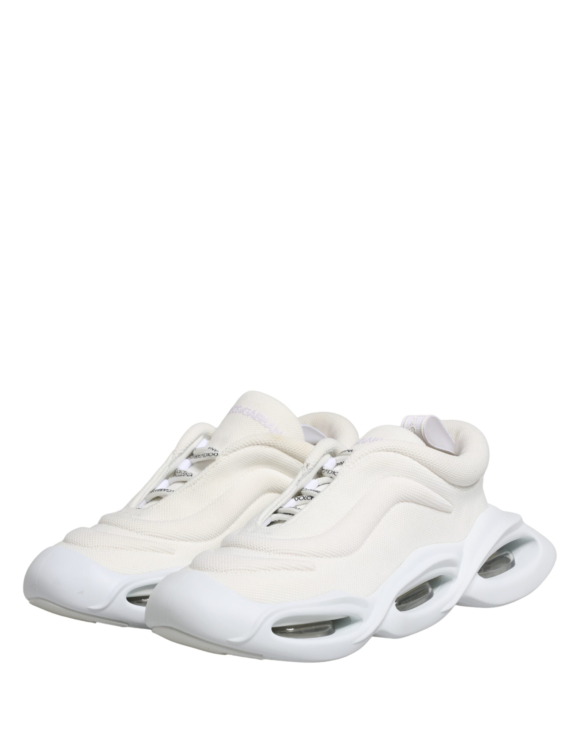 Dolce & Gabbana Witte Slip-On Wave Lage Sneakers Schoenen
