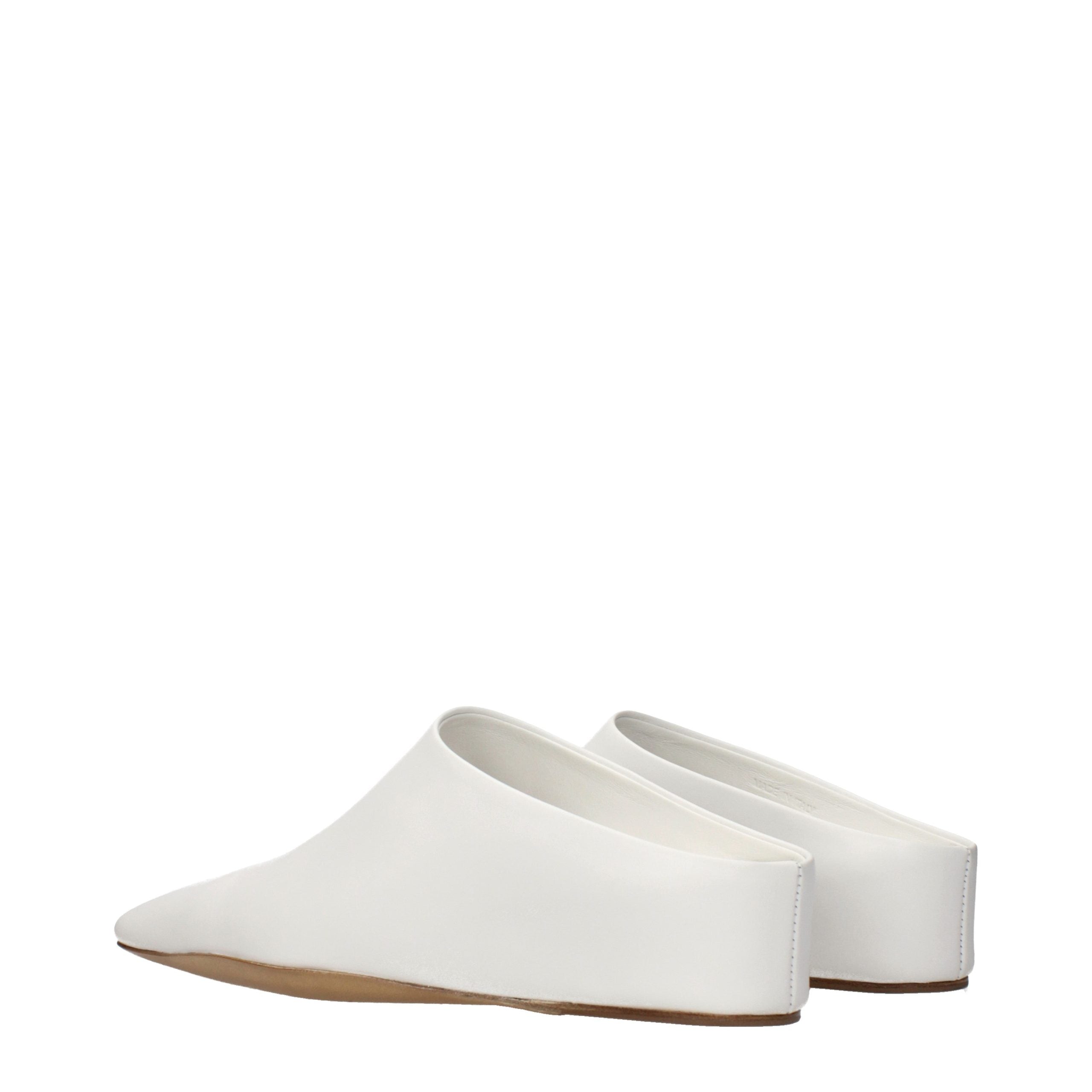 Jil Sander Witte Leren Muiltjes