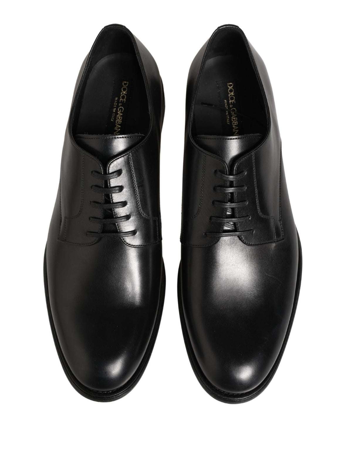 Dolce & Gabbana Zwarte Derby-veterschoenen voor heren van kalfsleer
