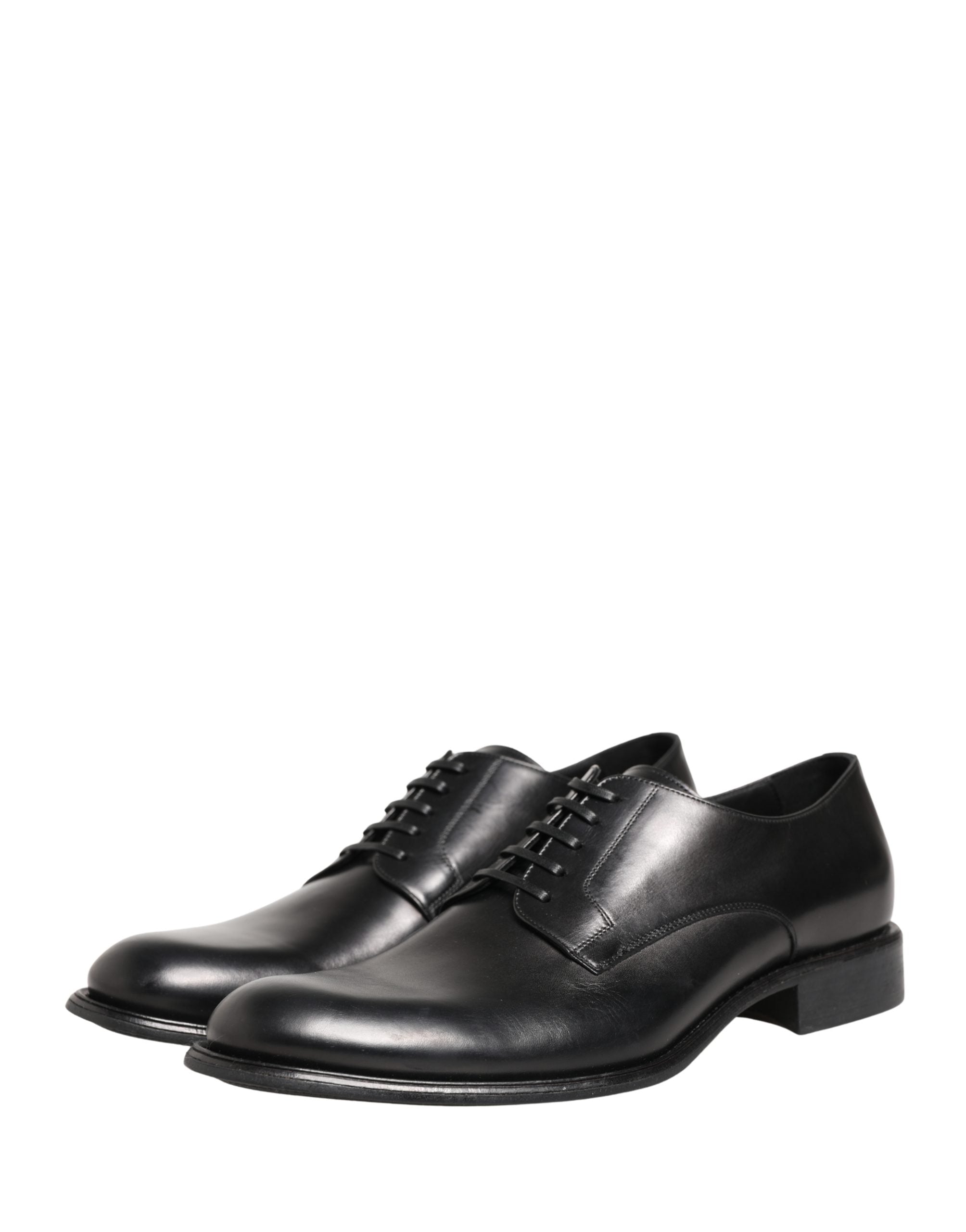Dolce & Gabbana Zwarte Derby-veterschoenen voor heren van kalfsleer