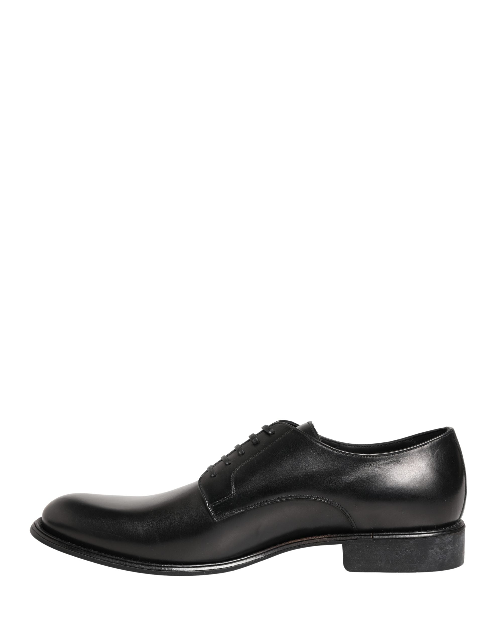 Dolce & Gabbana Black Calfskin Leather Derby Men's Dress Shoes