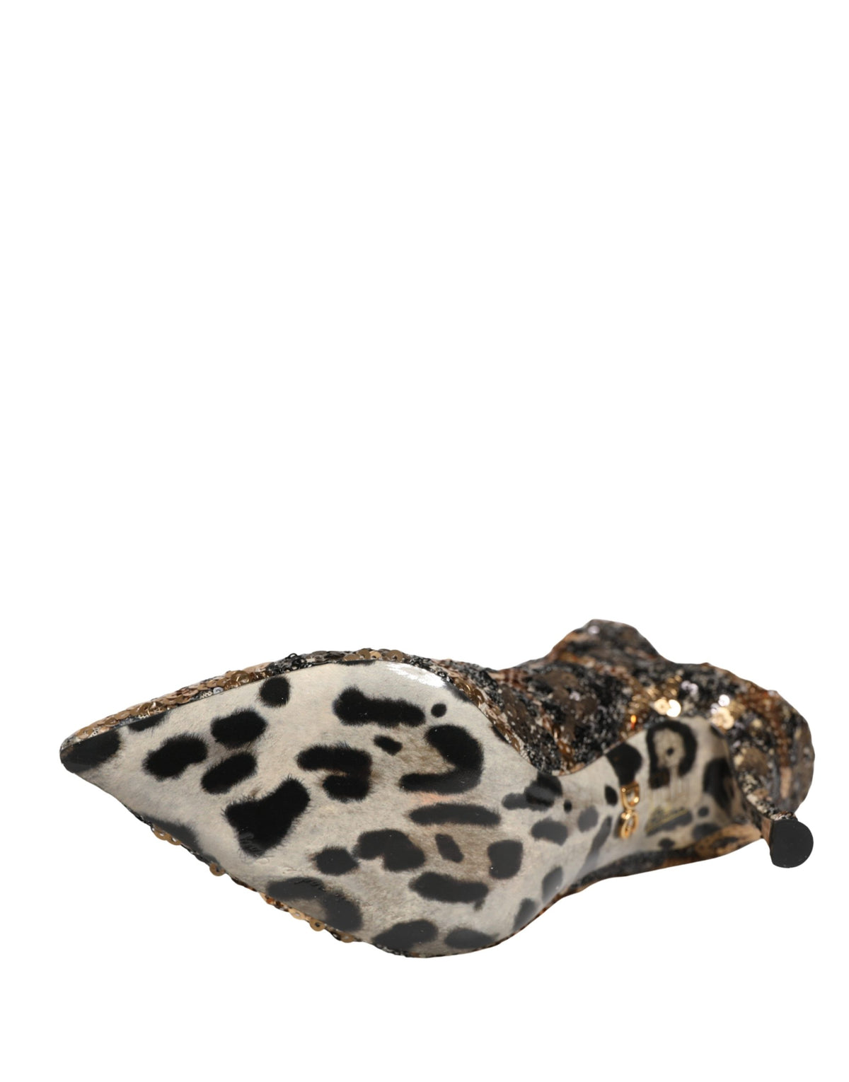 Dolce & Gabbana Gouden Luipaard Pailletten Sok Enkellaarsjes Schoenen