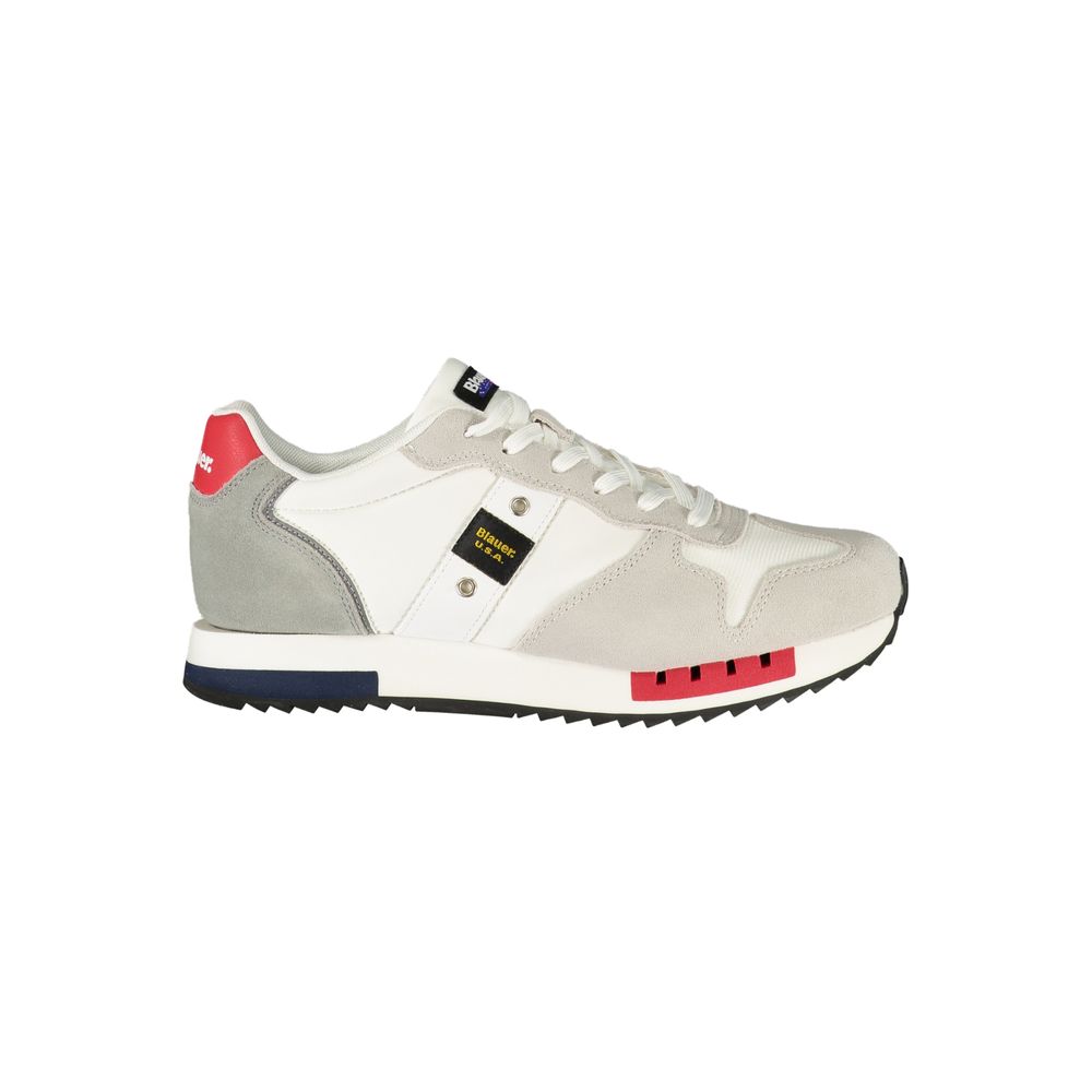 Blauer White Polyurethane Men's Sneaker