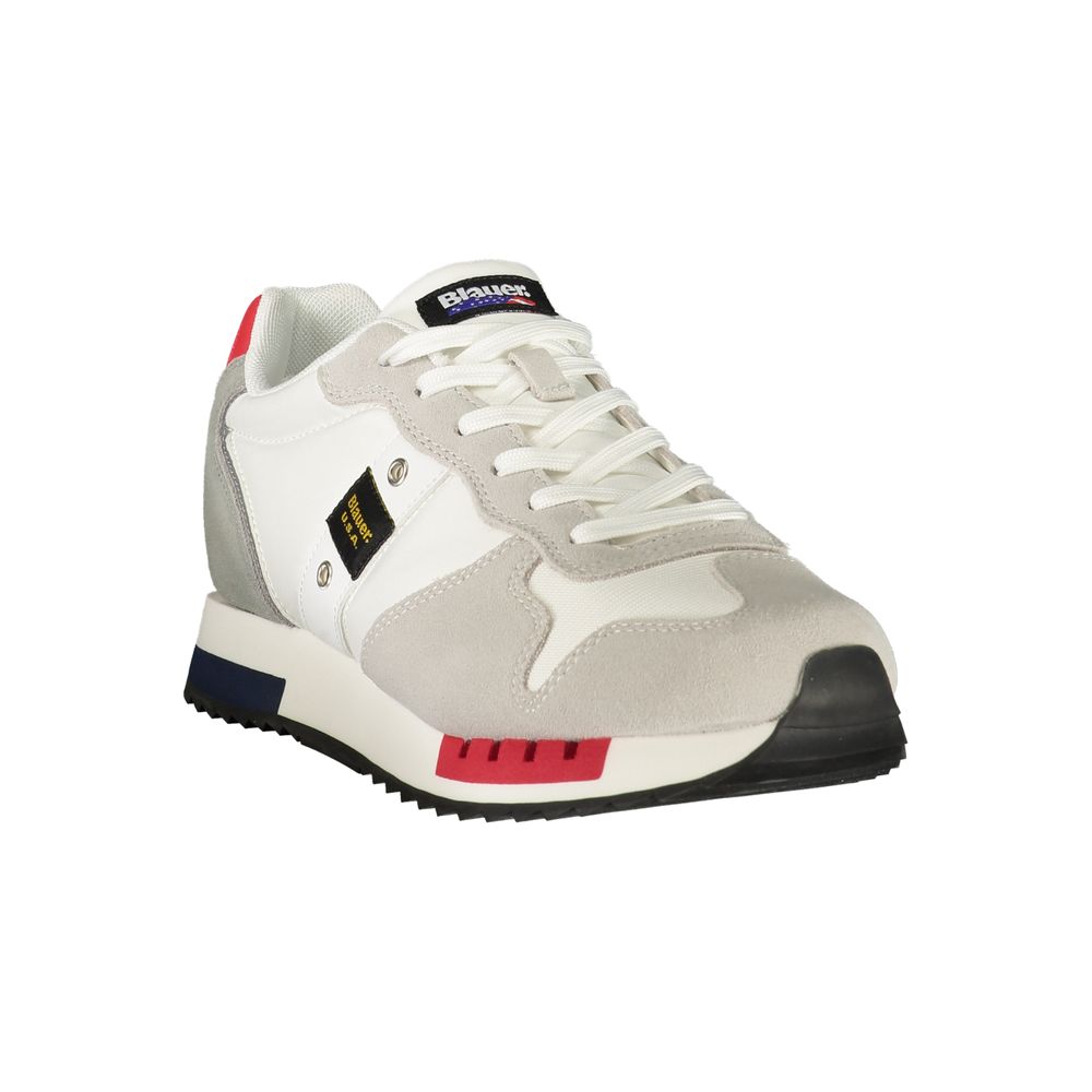 Blauer White Polyurethane Men's Sneaker
