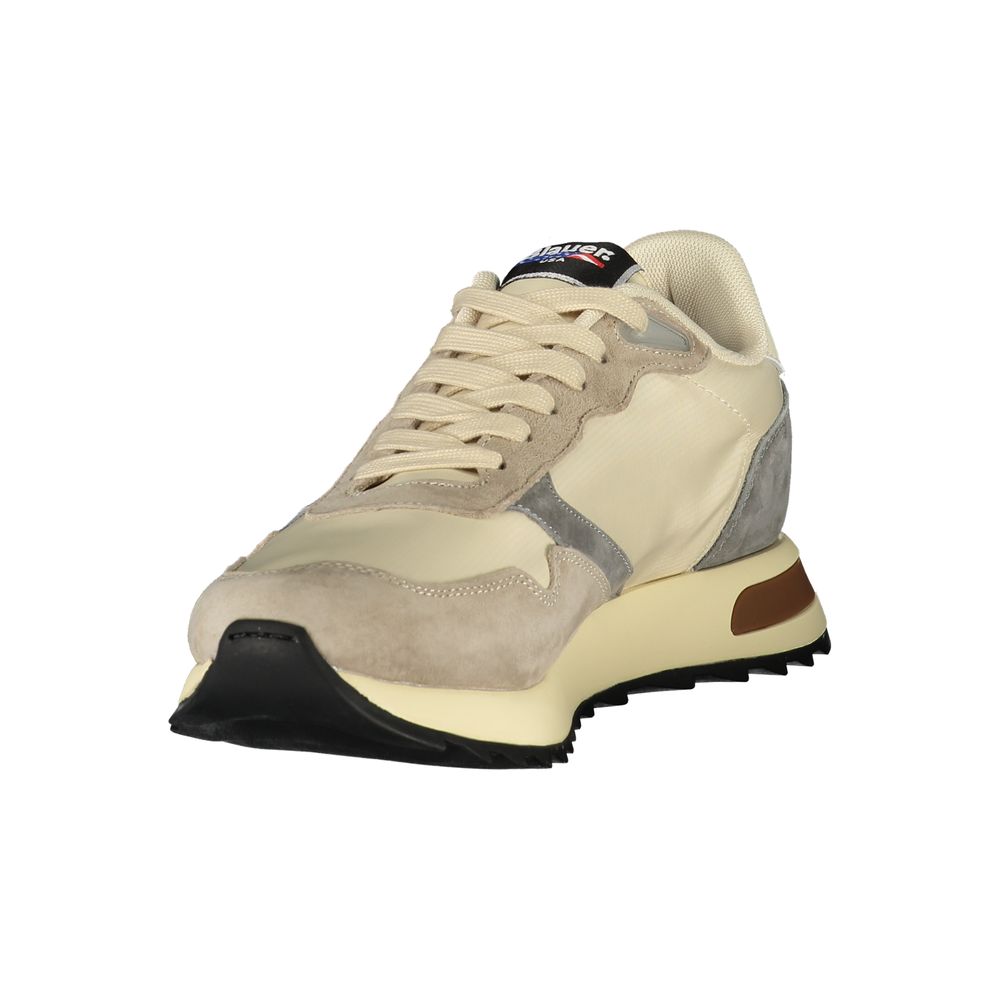 Blue Beige Polyester Men's Sneaker