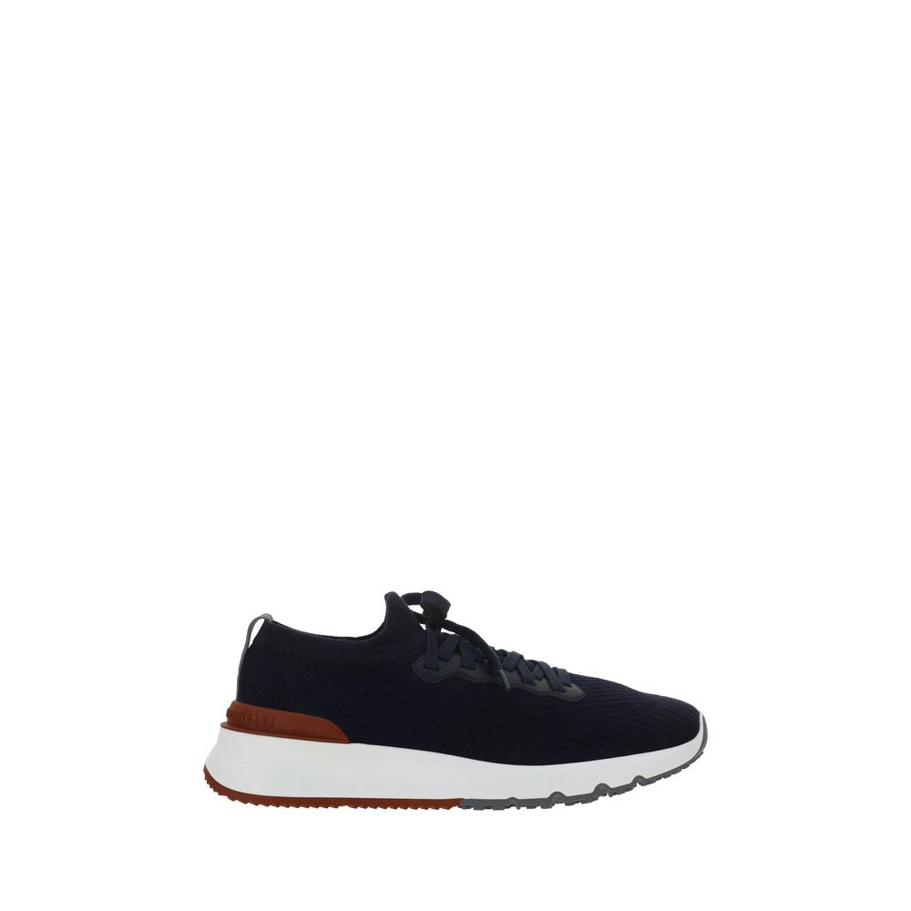 Brunello Cucinelli Blauwe Katoenen Lage Sneakers